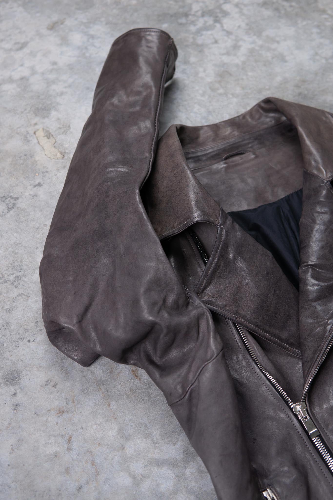 HORSE LEATHER DOUBLE BREAST MOTO MB-5 LINED