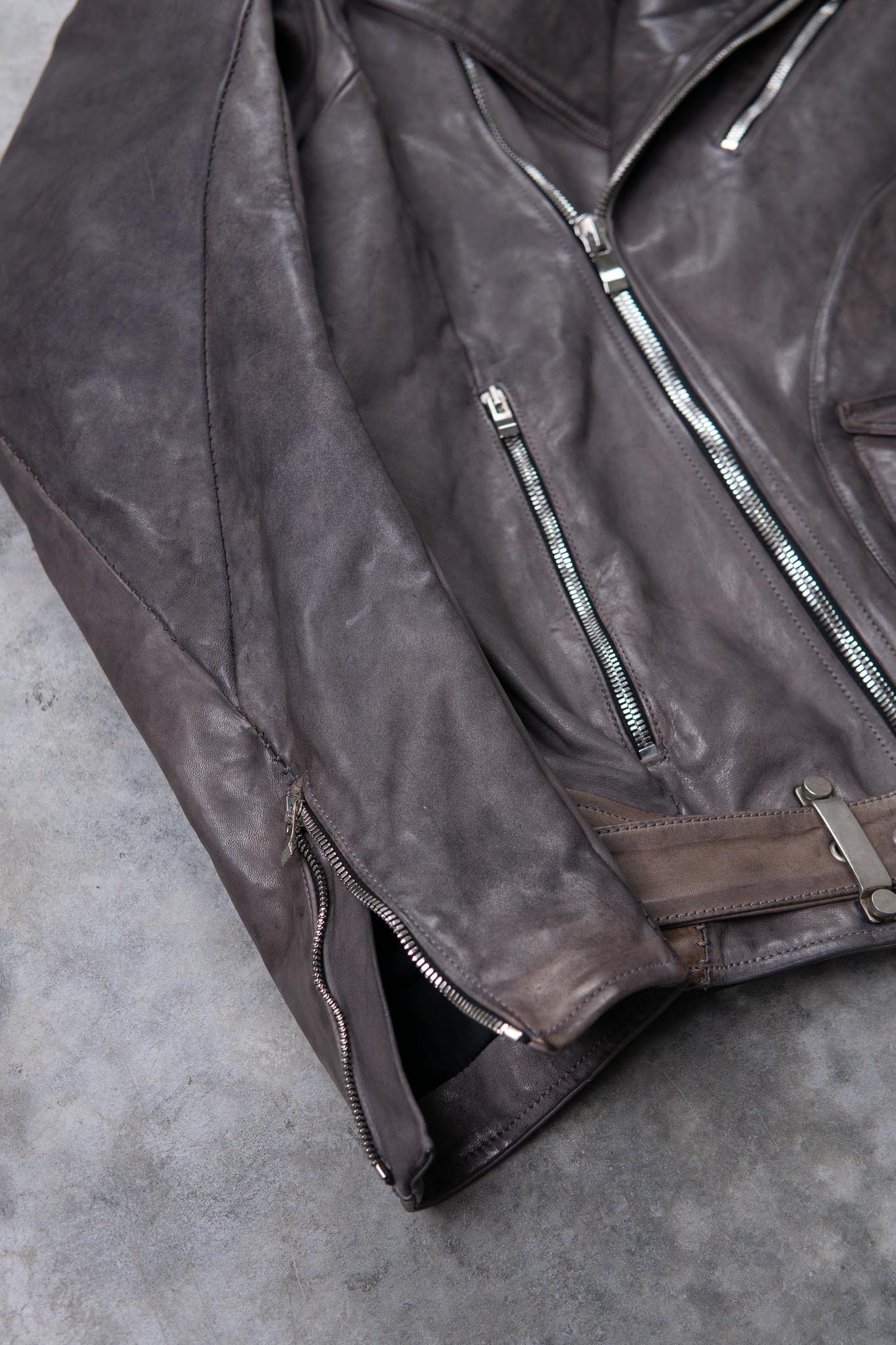 HORSE LEATHER DOUBLE BREAST MOTO MB-5 LINED