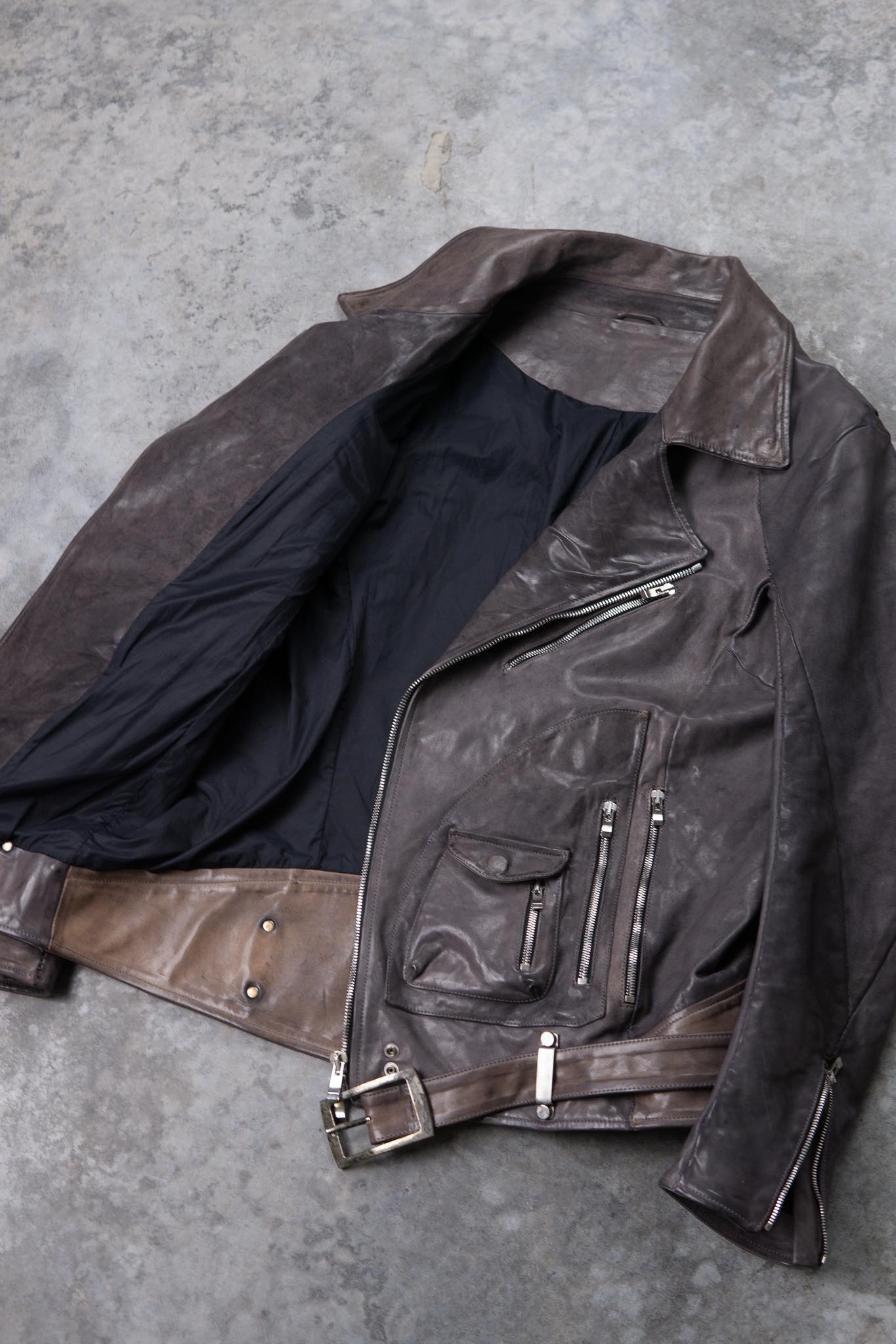 HORSE LEATHER DOUBLE BREAST MOTO MB-5 LINED