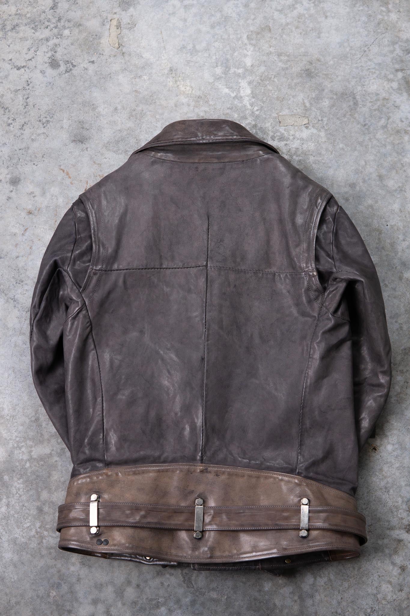 HORSE LEATHER DOUBLE BREAST MOTO MB-5 LINED