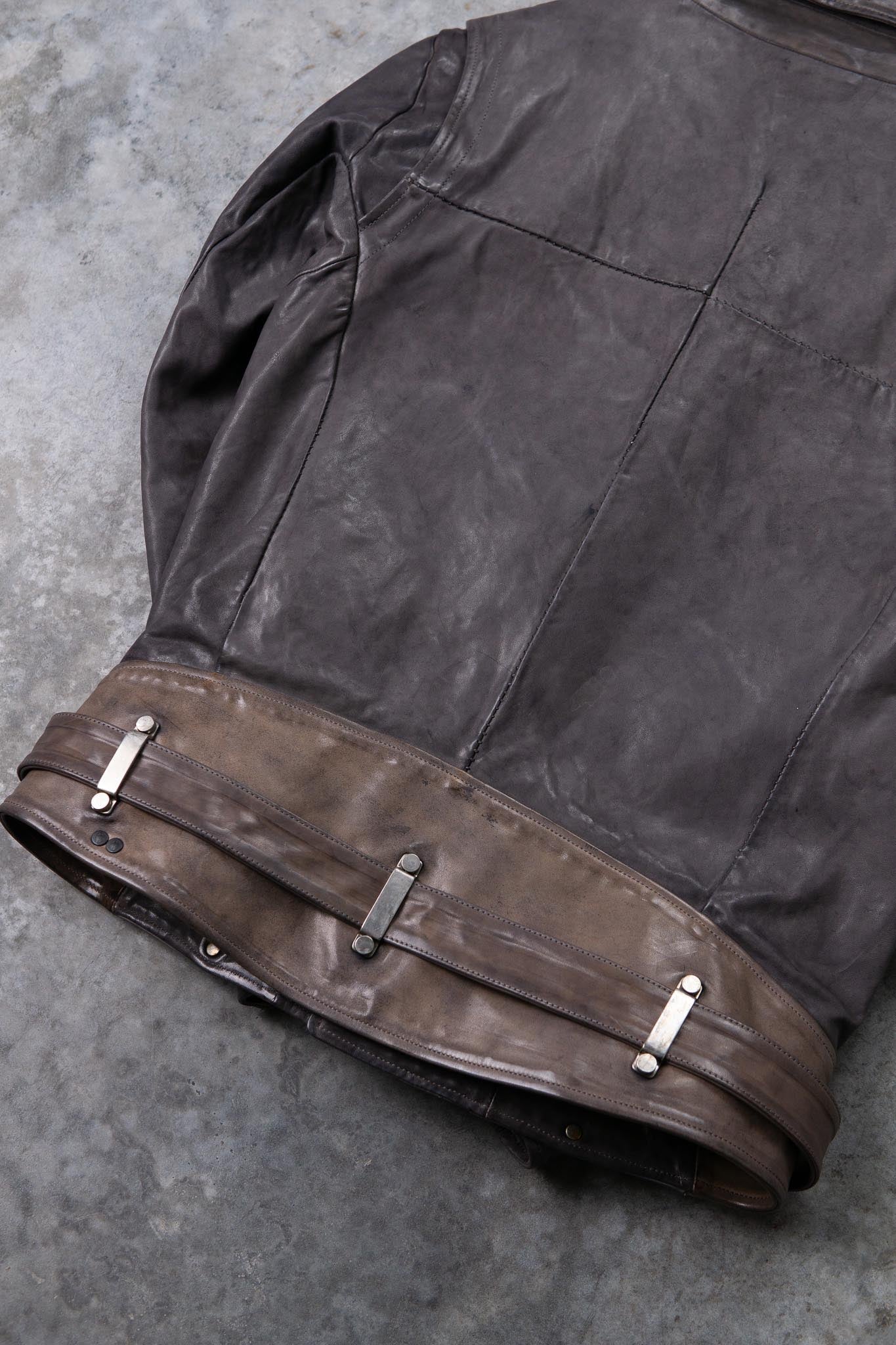 HORSE LEATHER DOUBLE BREAST MOTO MB-5 LINED