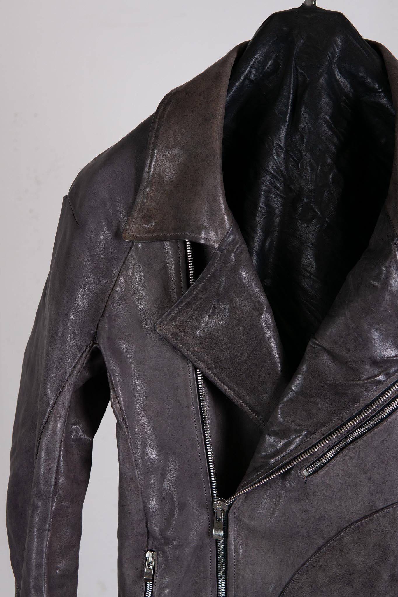 HORSE LEATHER DOUBLE BREAST MOTO MB-5 LINED