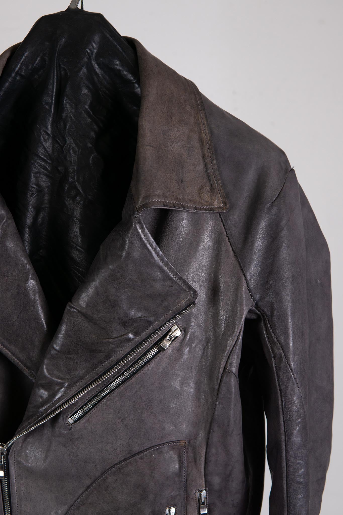 HORSE LEATHER DOUBLE BREAST MOTO MB-5 LINED