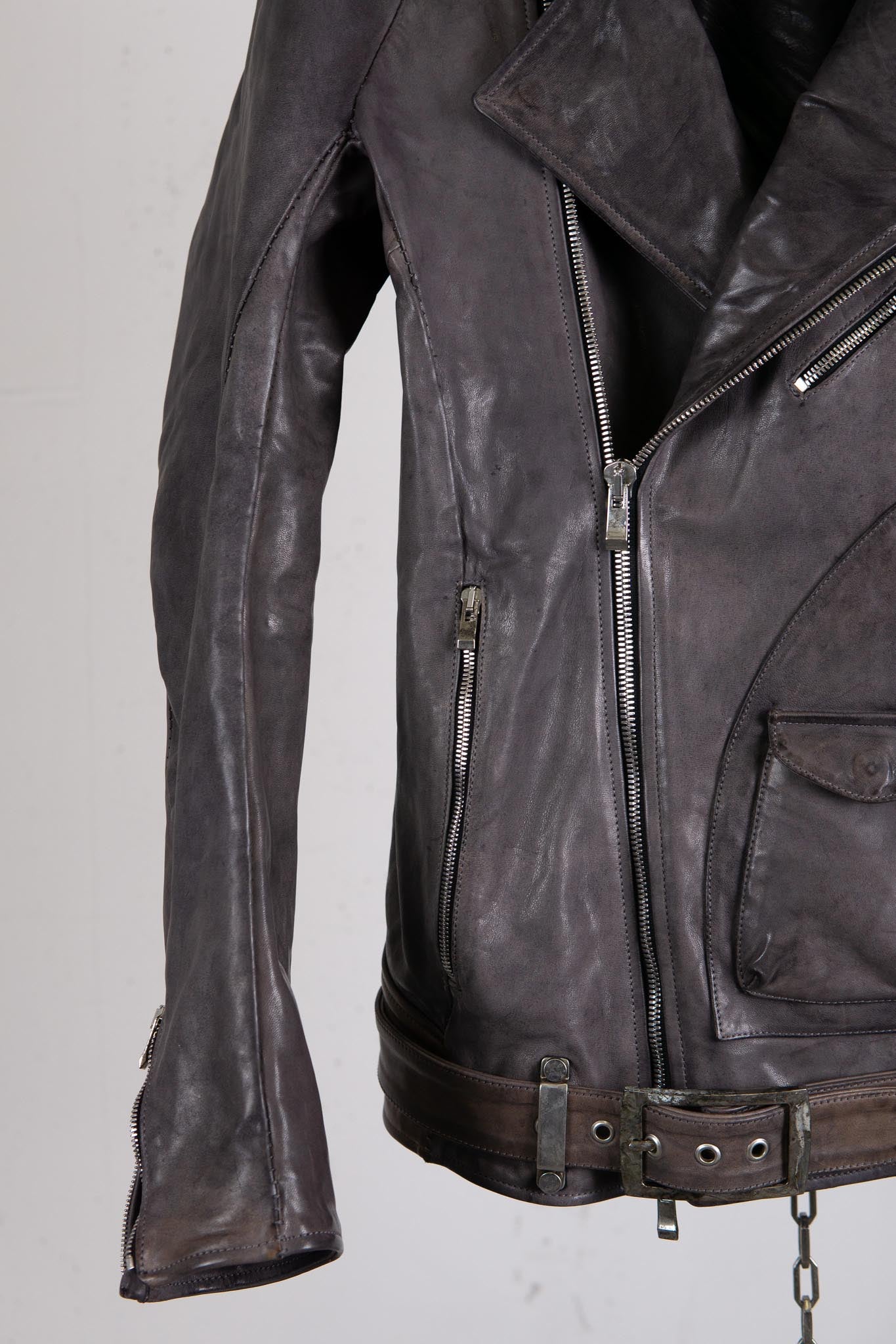 HORSE LEATHER DOUBLE BREAST MOTO MB-5 LINED