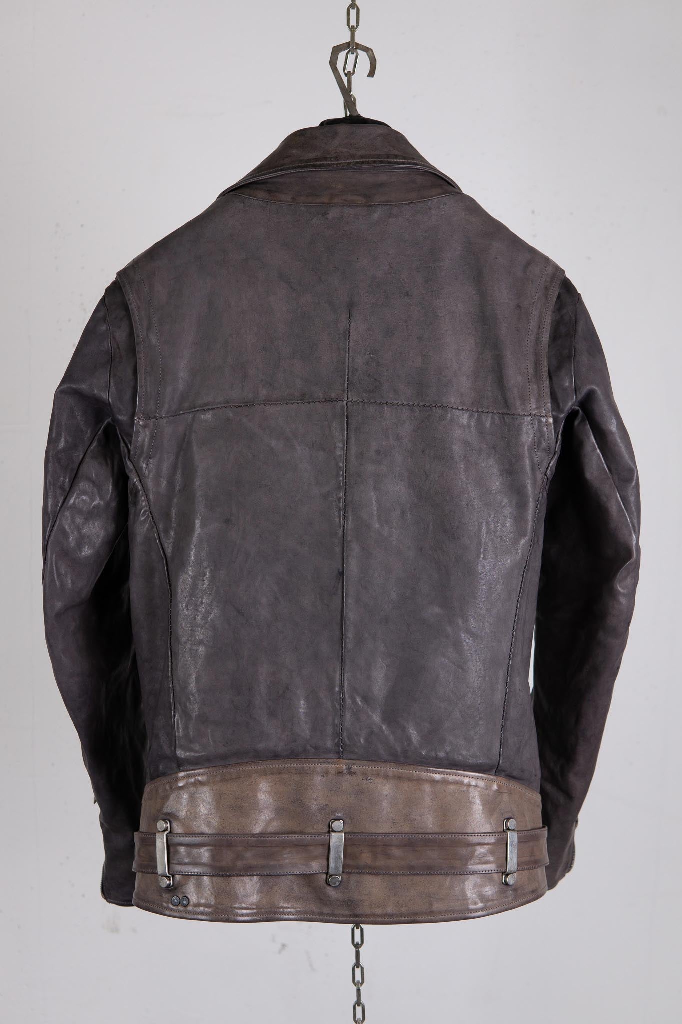 HORSE LEATHER DOUBLE BREAST MOTO MB-5 LINED