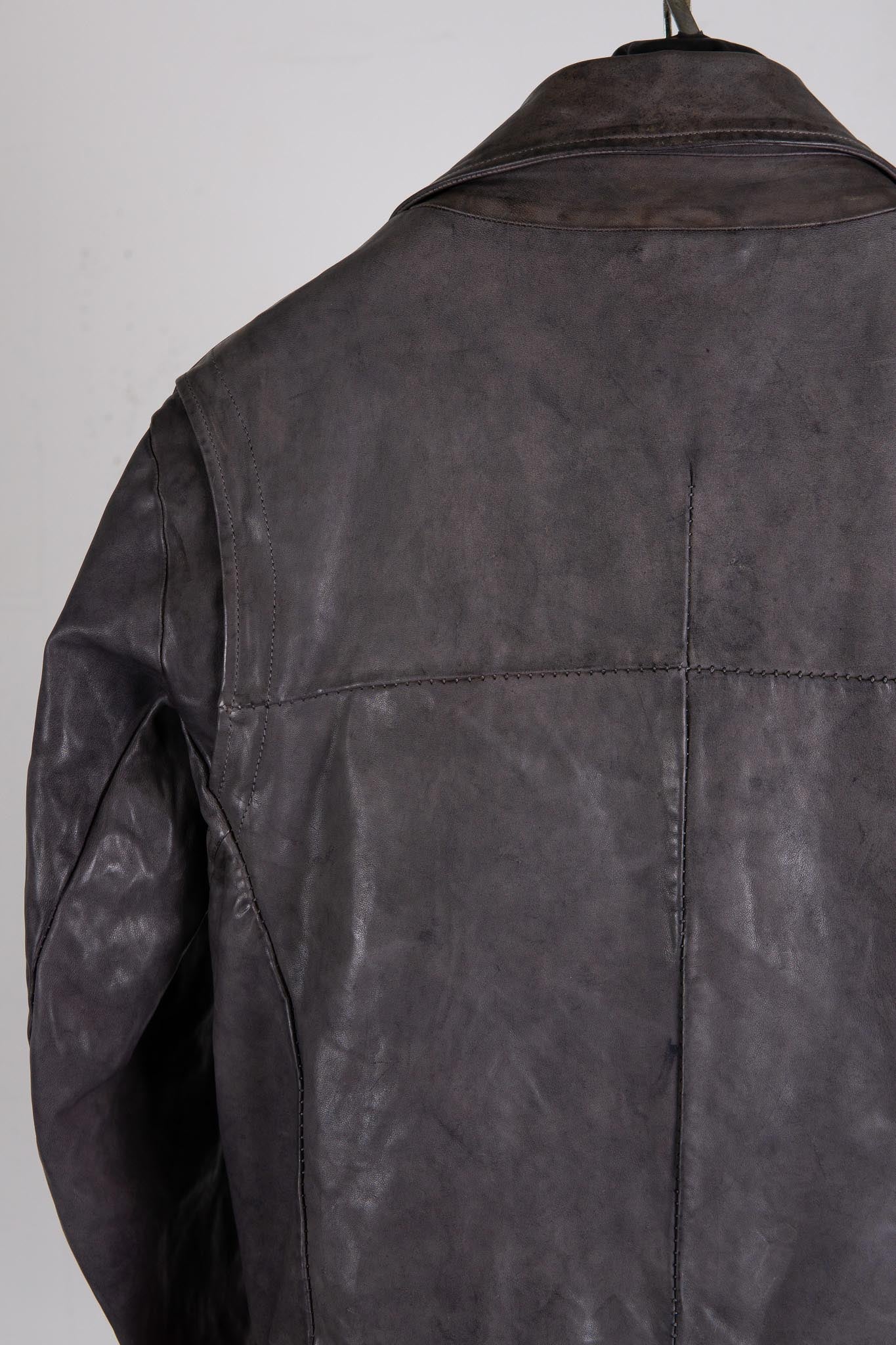 HORSE LEATHER DOUBLE BREAST MOTO MB-5 LINED