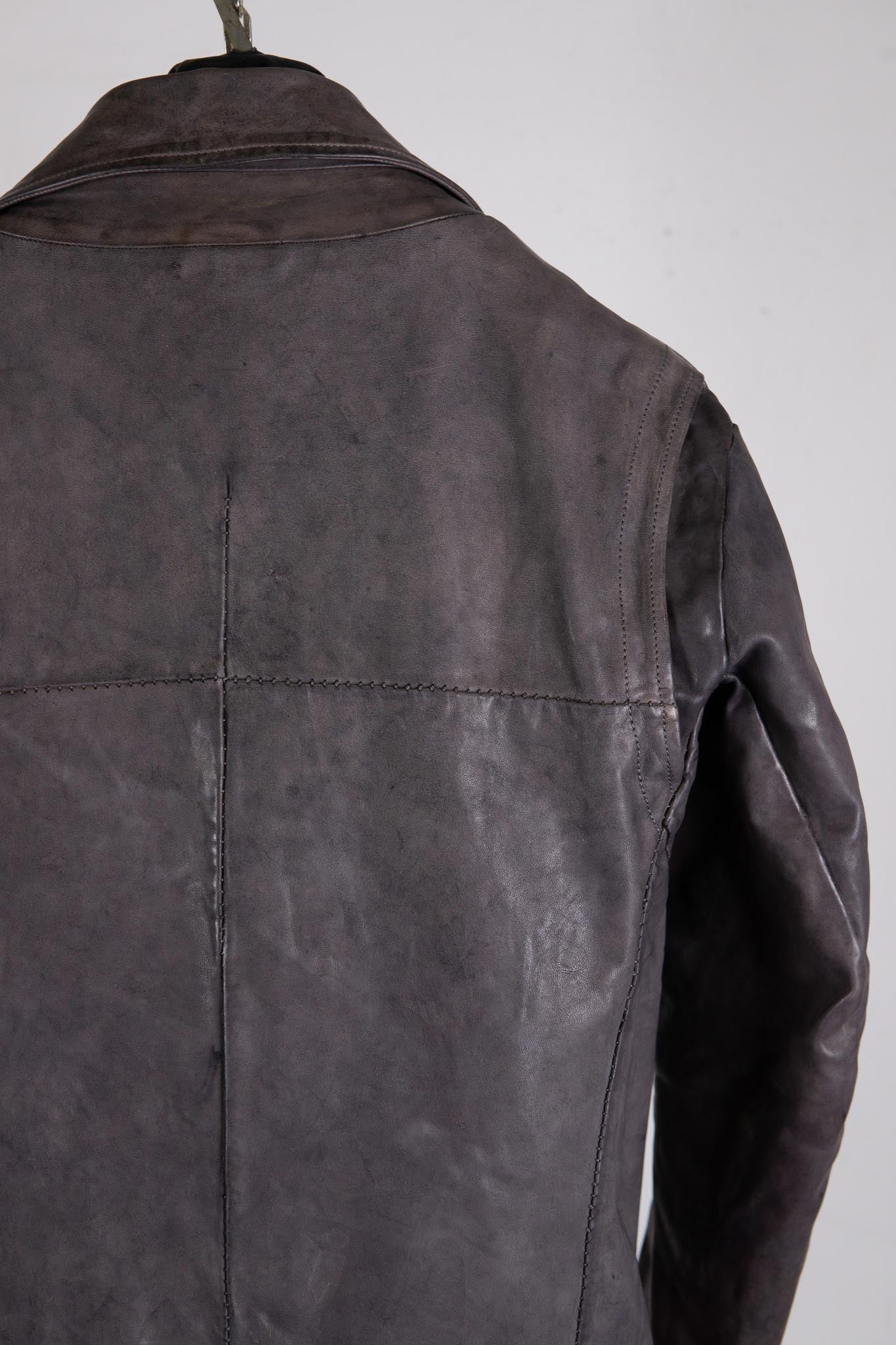 HORSE LEATHER DOUBLE BREAST MOTO MB-5 LINED