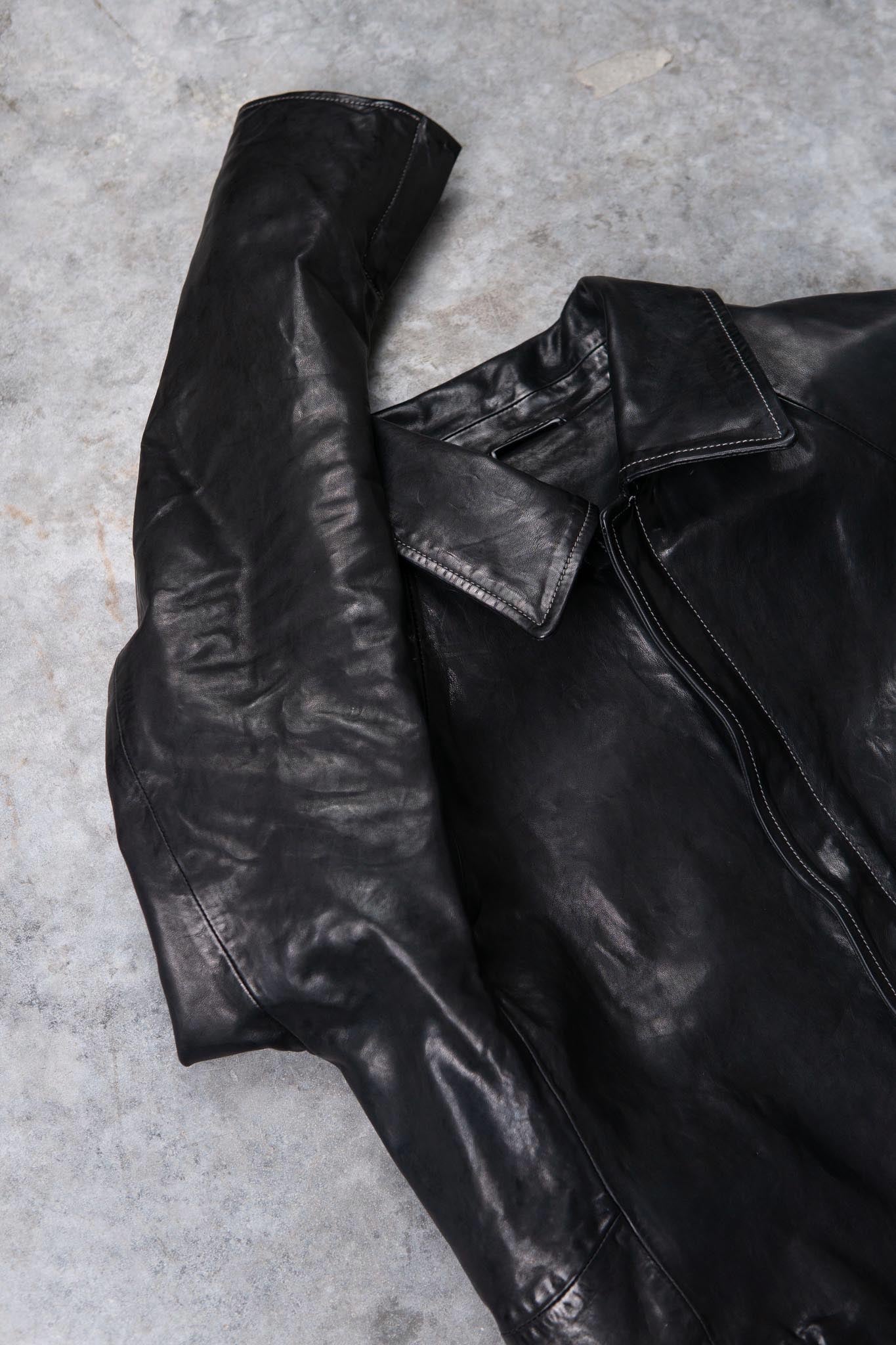 HORSE LEATHER SHIRT COLLAR ZIP BLOUSON LINED JB-6 TYPE 2