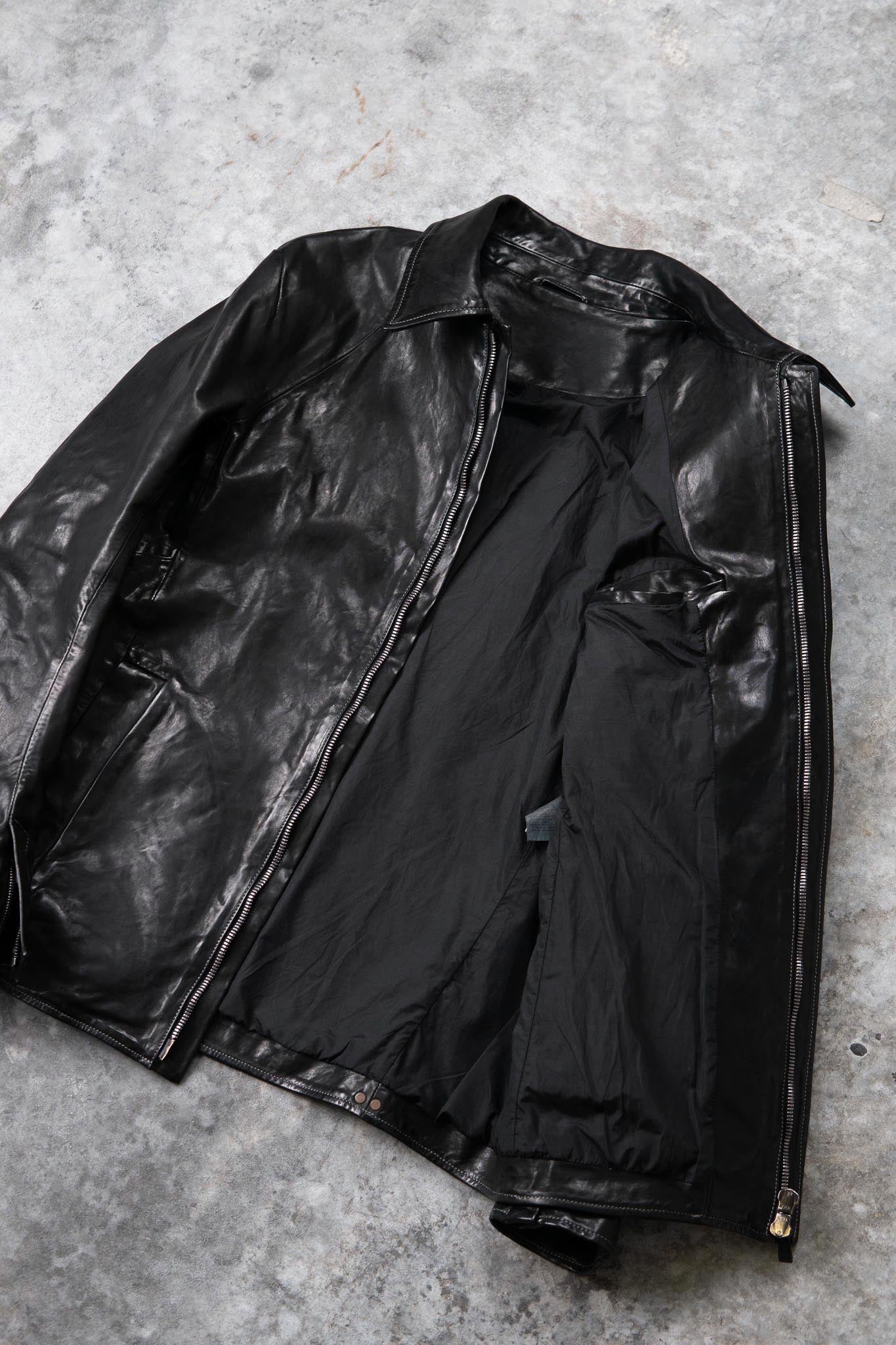 HORSE LEATHER SHIRT COLLAR ZIP BLOUSON LINED JB-6 TYPE 2