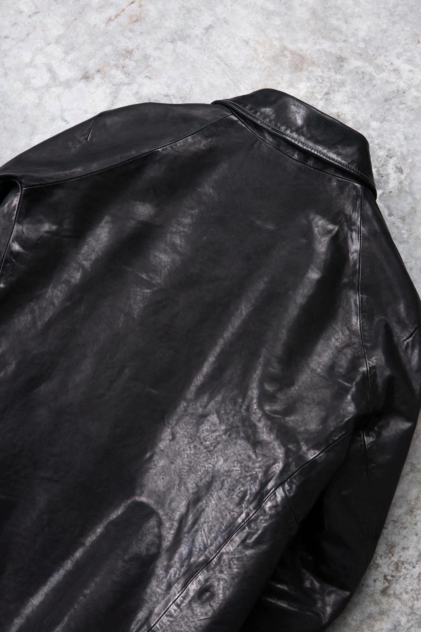 HORSE LEATHER SHIRT COLLAR ZIP BLOUSON LINED JB-6 TYPE 2