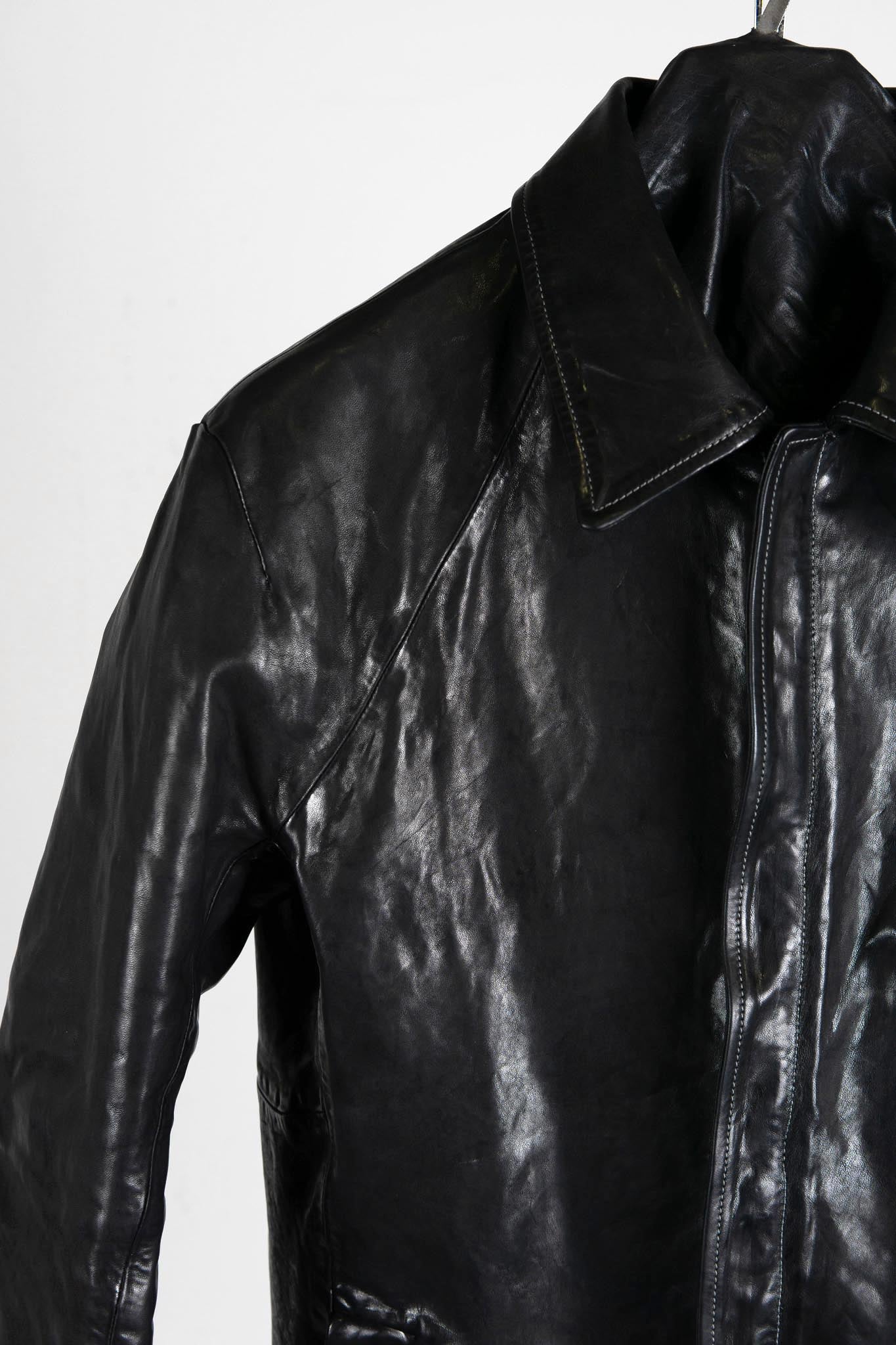 HORSE LEATHER SHIRT COLLAR ZIP BLOUSON LINED JB-6 TYPE 2