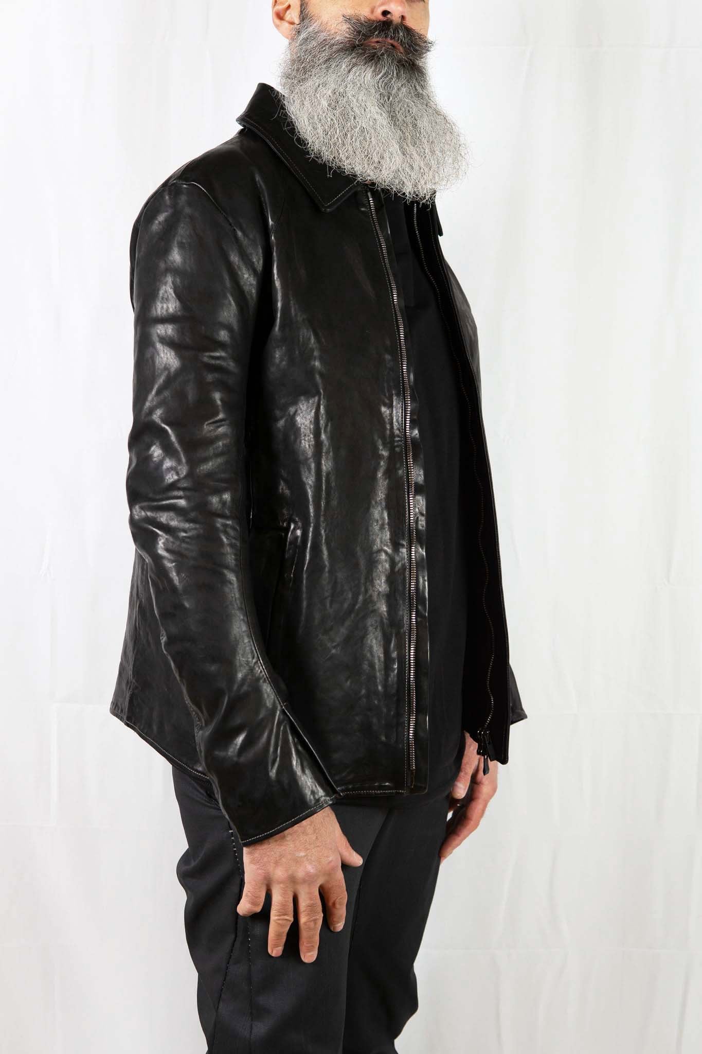 HORSE LEATHER SHIRT COLLAR ZIP BLOUSON LINED JB-6 TYPE 2