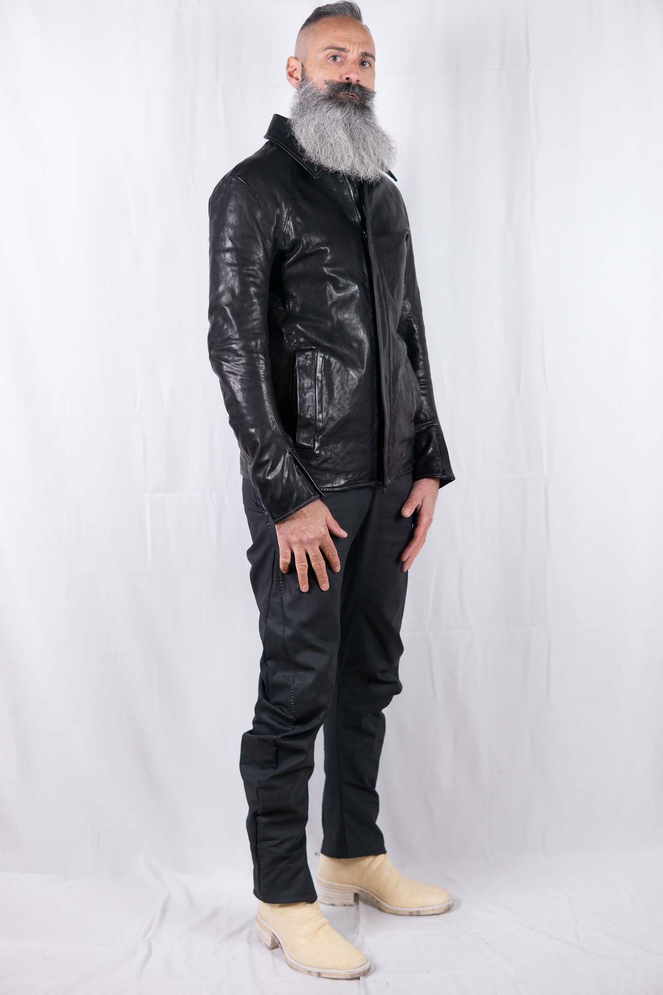 HORSE LEATHER SHIRT COLLAR ZIP BLOUSON LINED JB-6 TYPE 2