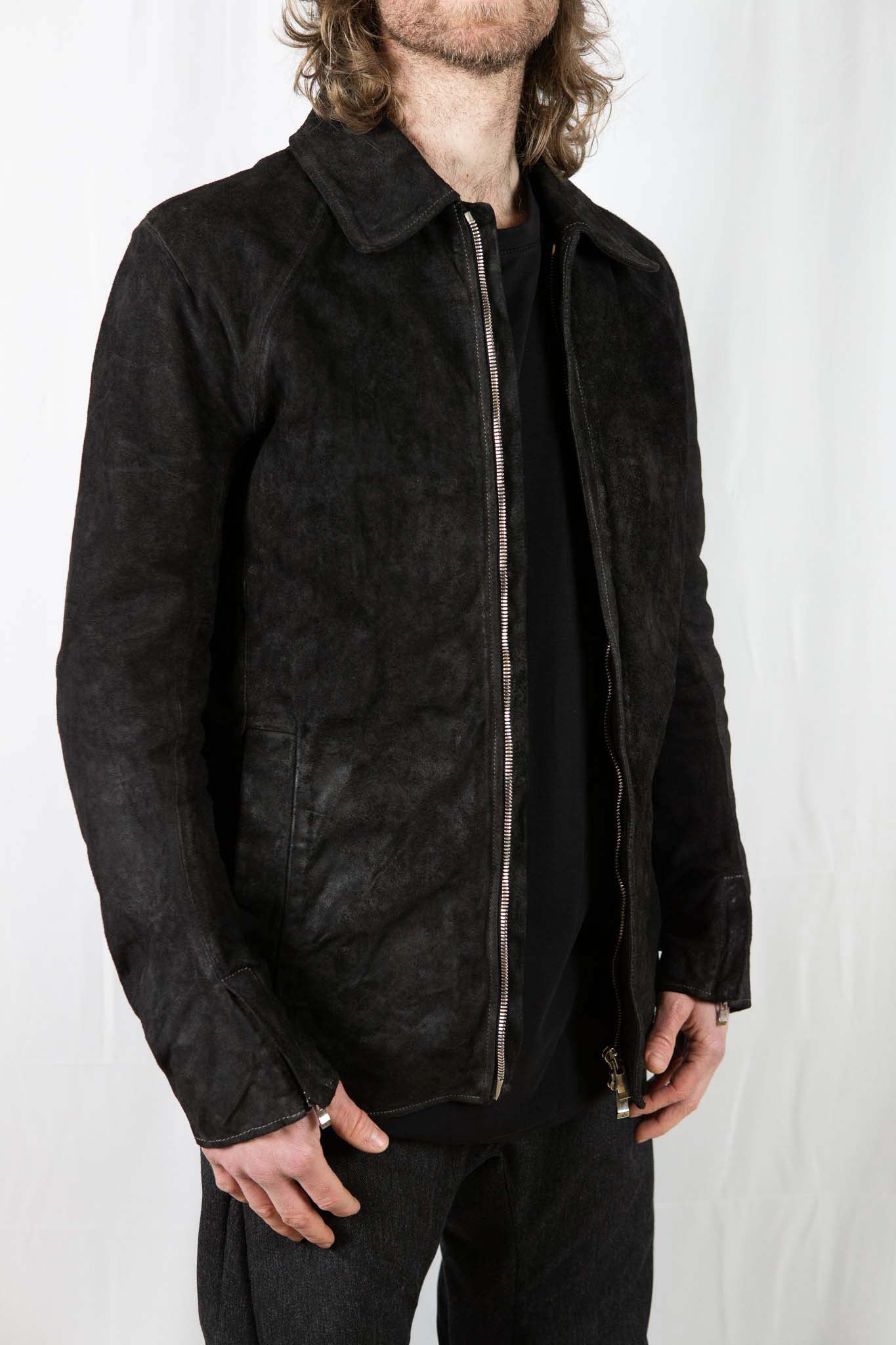 HORSE LEATHER SHIRT COLLAR ZIP BLOUSON LINED JB-6 TYPE 2