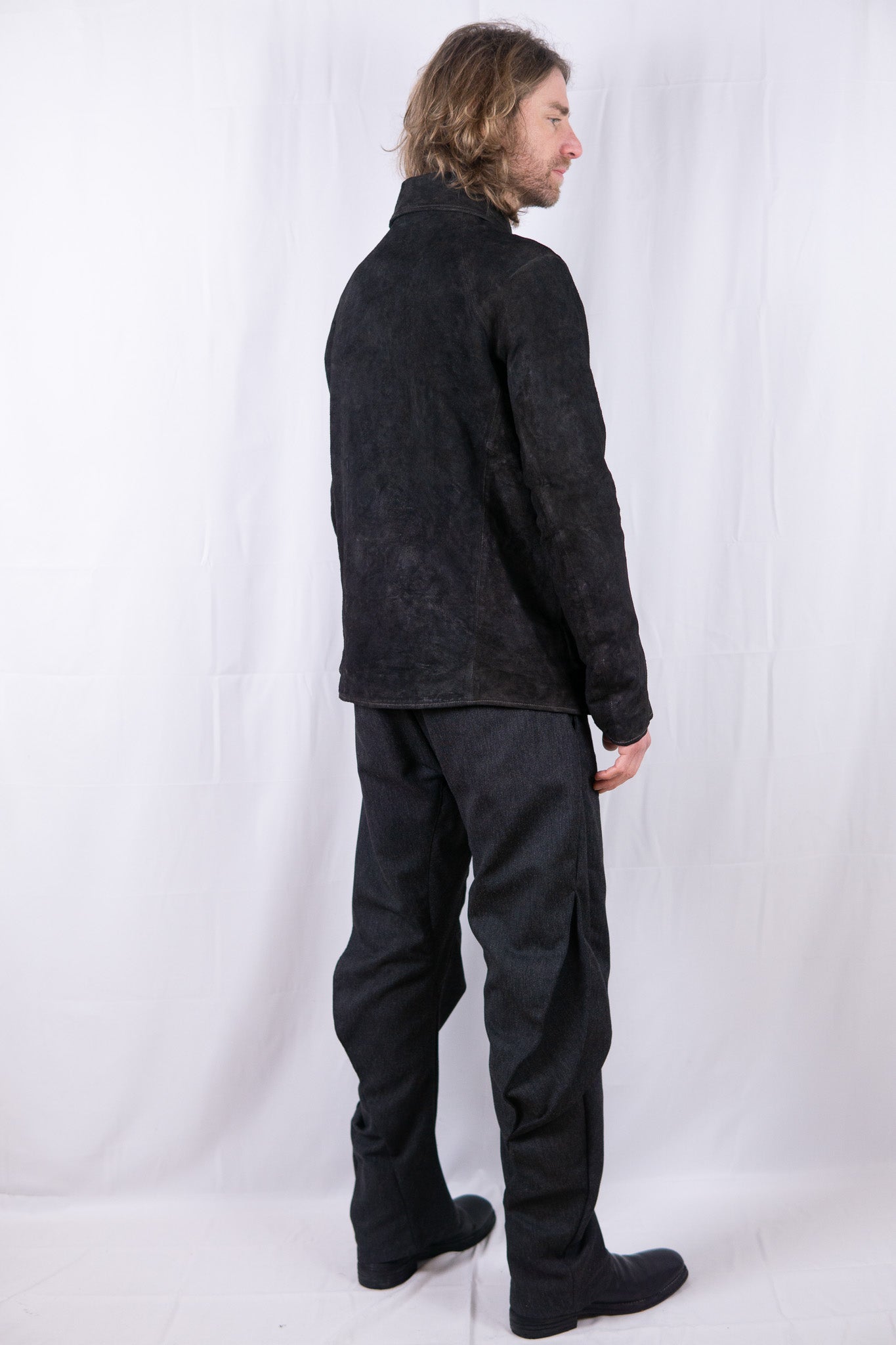 HORSE LEATHER SHIRT COLLAR ZIP BLOUSON LINED JB-6 TYPE 2