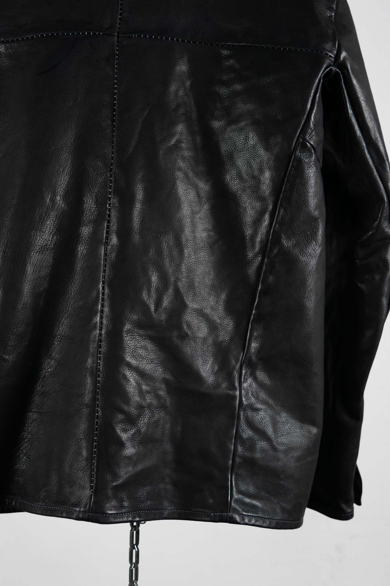 BUFFALO LEATHER STAND COLLAR MOTO UNLINED IM-1