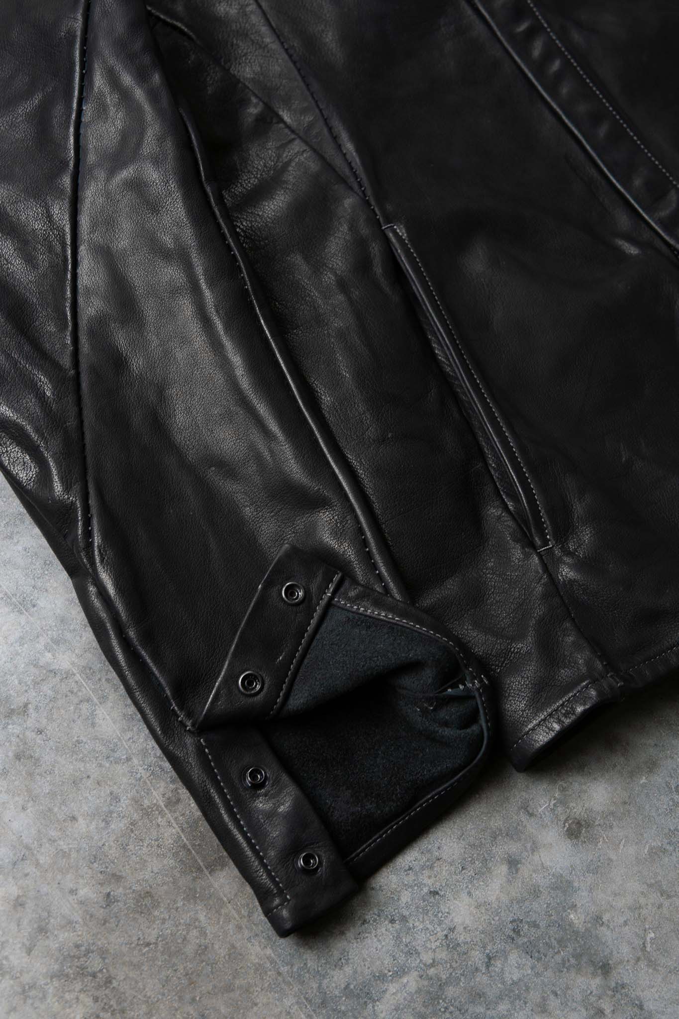 BUFFALO LEATHER STAND COLLAR MOTO UNLINED IM-1