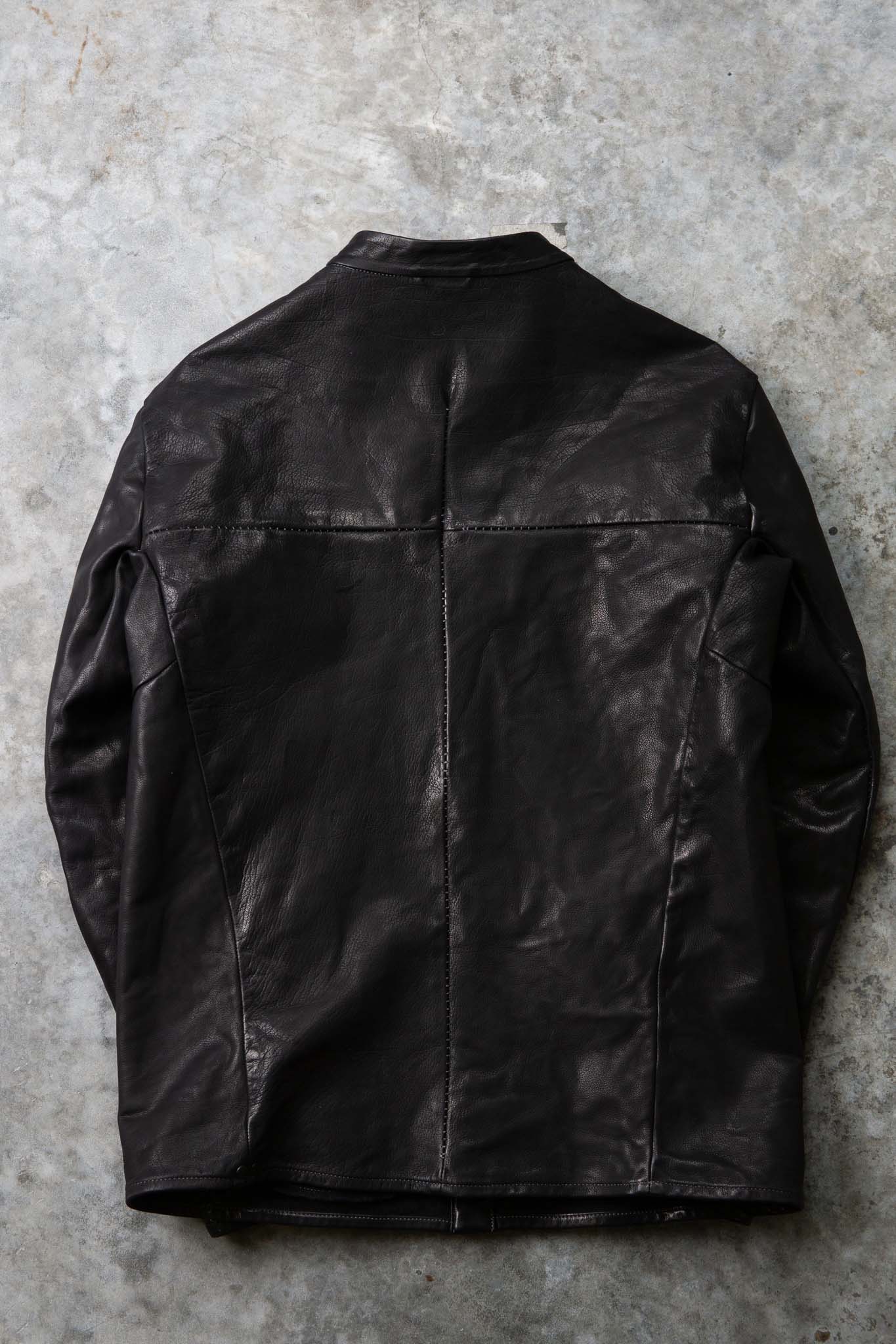 BUFFALO LEATHER STAND COLLAR MOTO UNLINED IM-1
