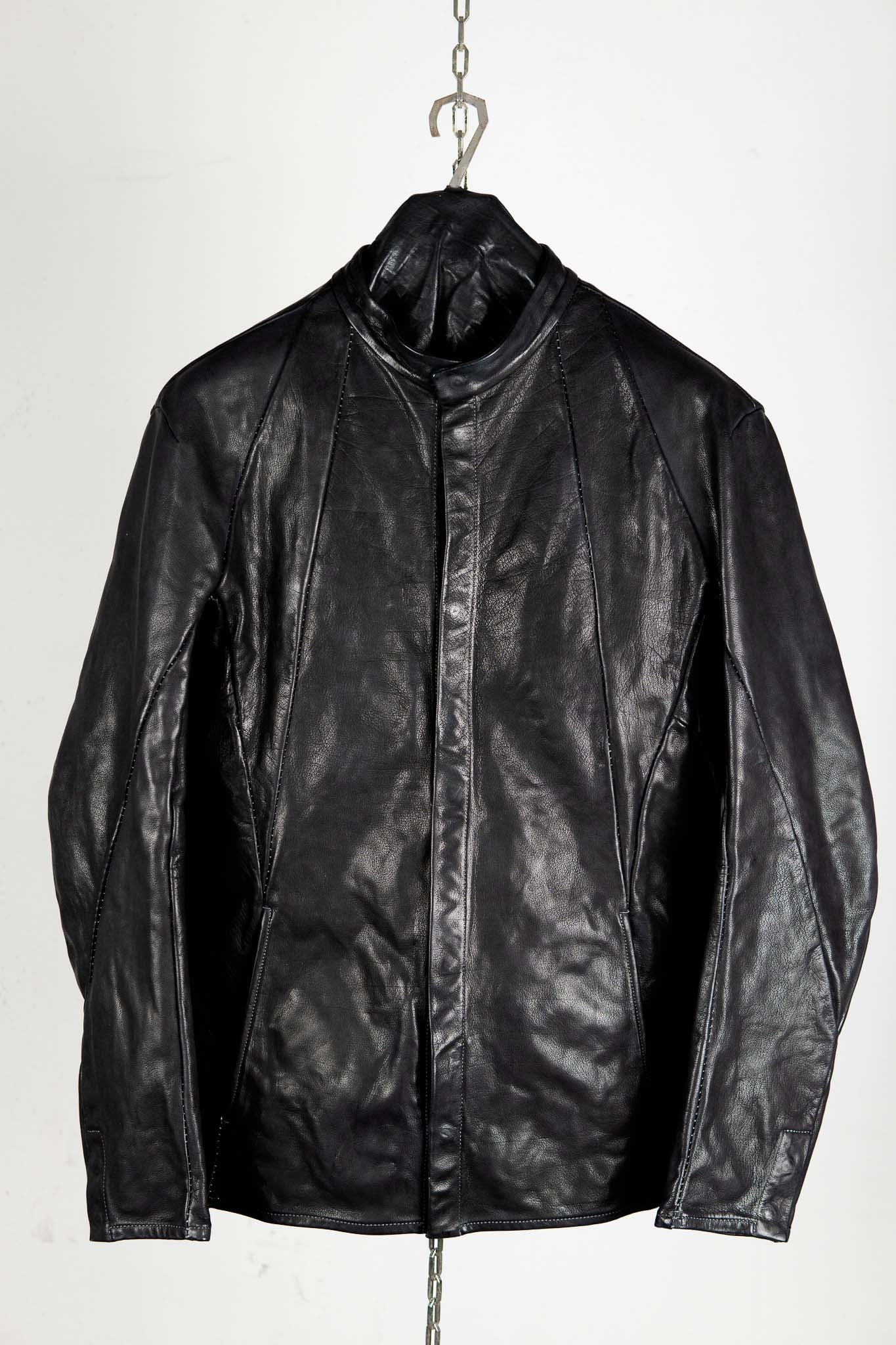 BUFFALO LEATHER STAND COLLAR MOTO UNLINED IM-1
