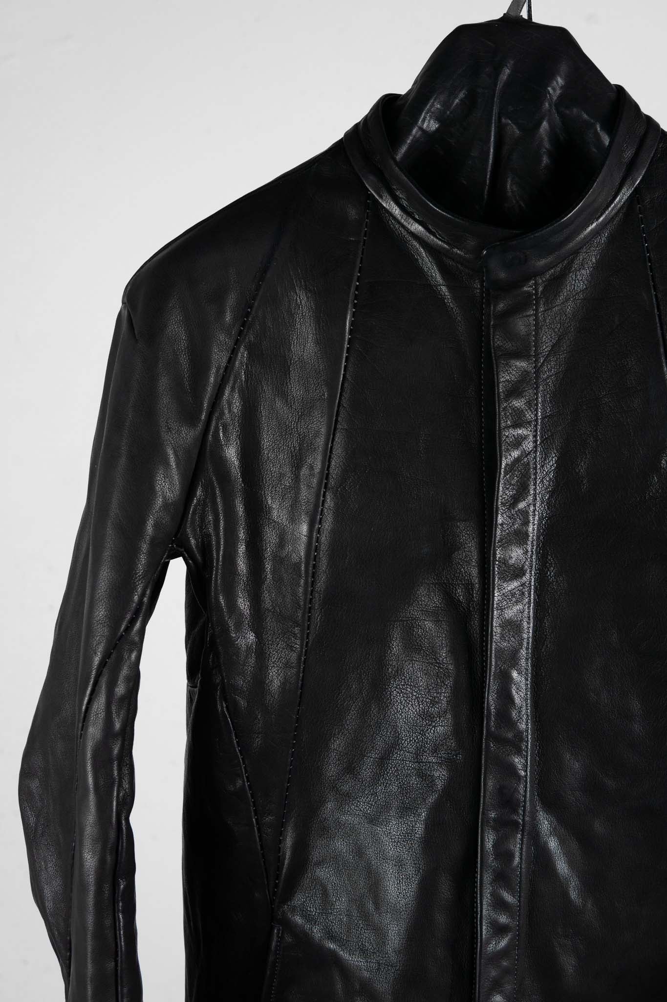 BUFFALO LEATHER STAND COLLAR MOTO UNLINED IM-1