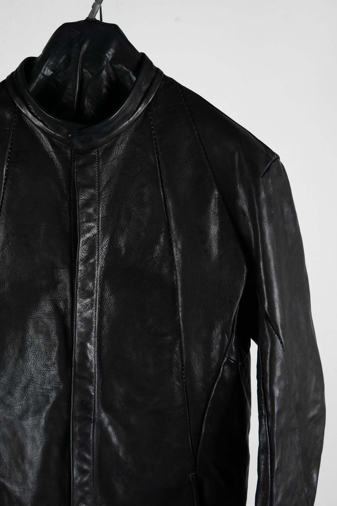 BUFFALO LEATHER STAND COLLAR MOTO UNLINED IM-1