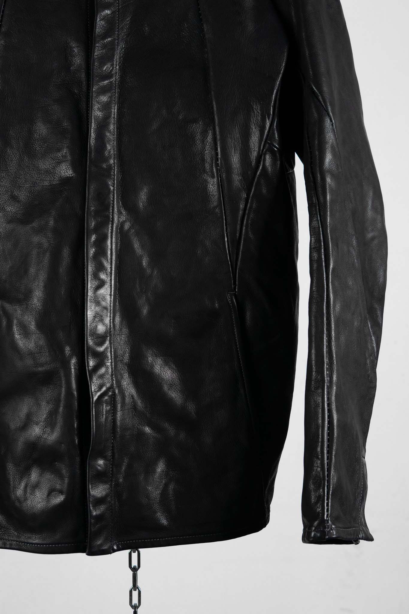 BUFFALO LEATHER STAND COLLAR MOTO UNLINED IM-1