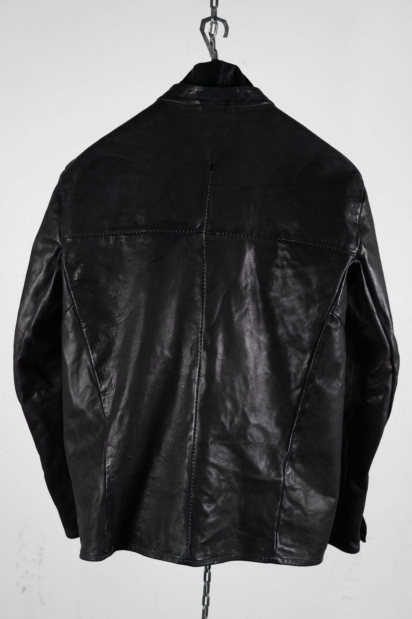 BUFFALO LEATHER STAND COLLAR MOTO UNLINED IM-1