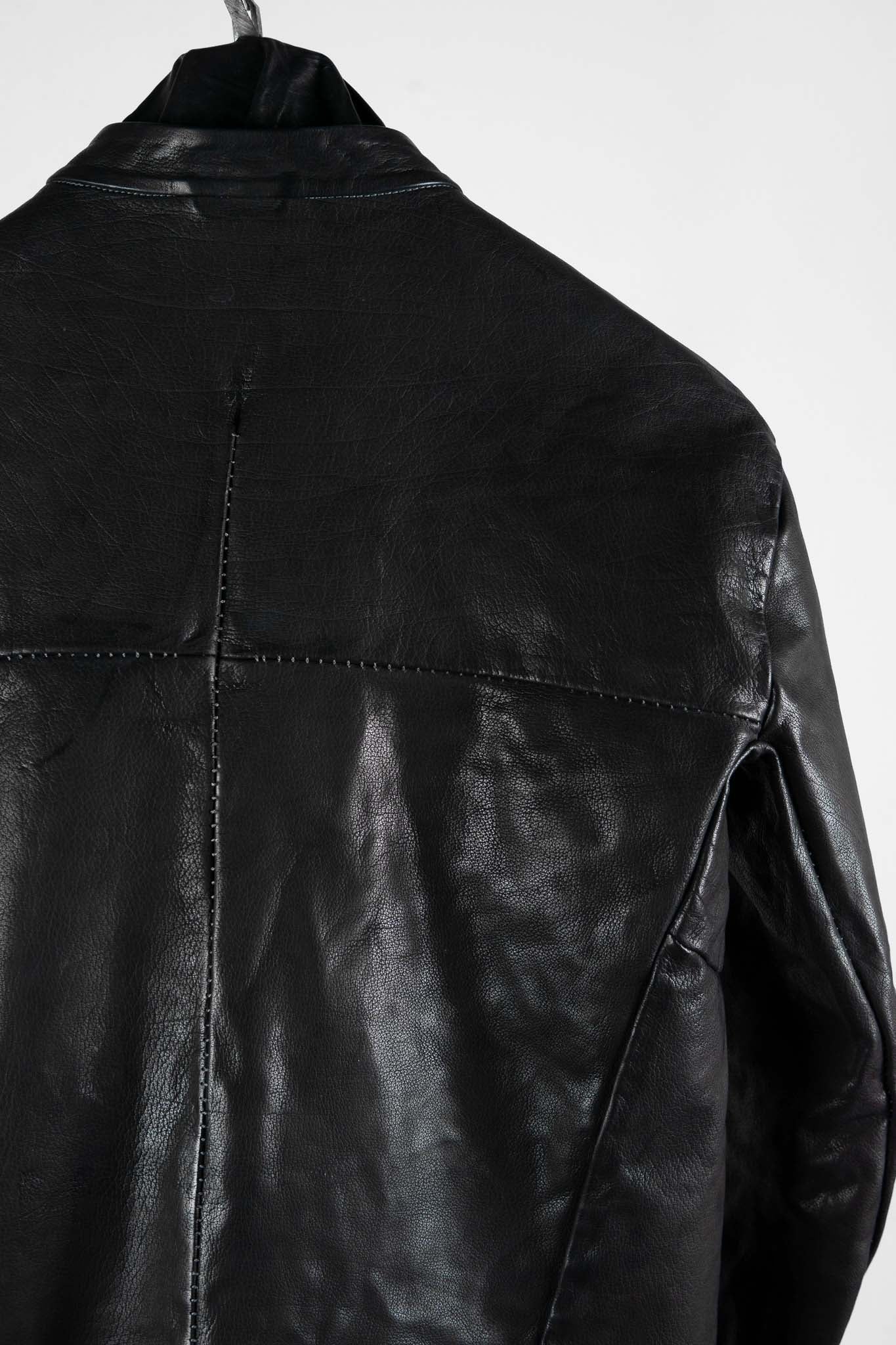 BUFFALO LEATHER STAND COLLAR MOTO UNLINED IM-1