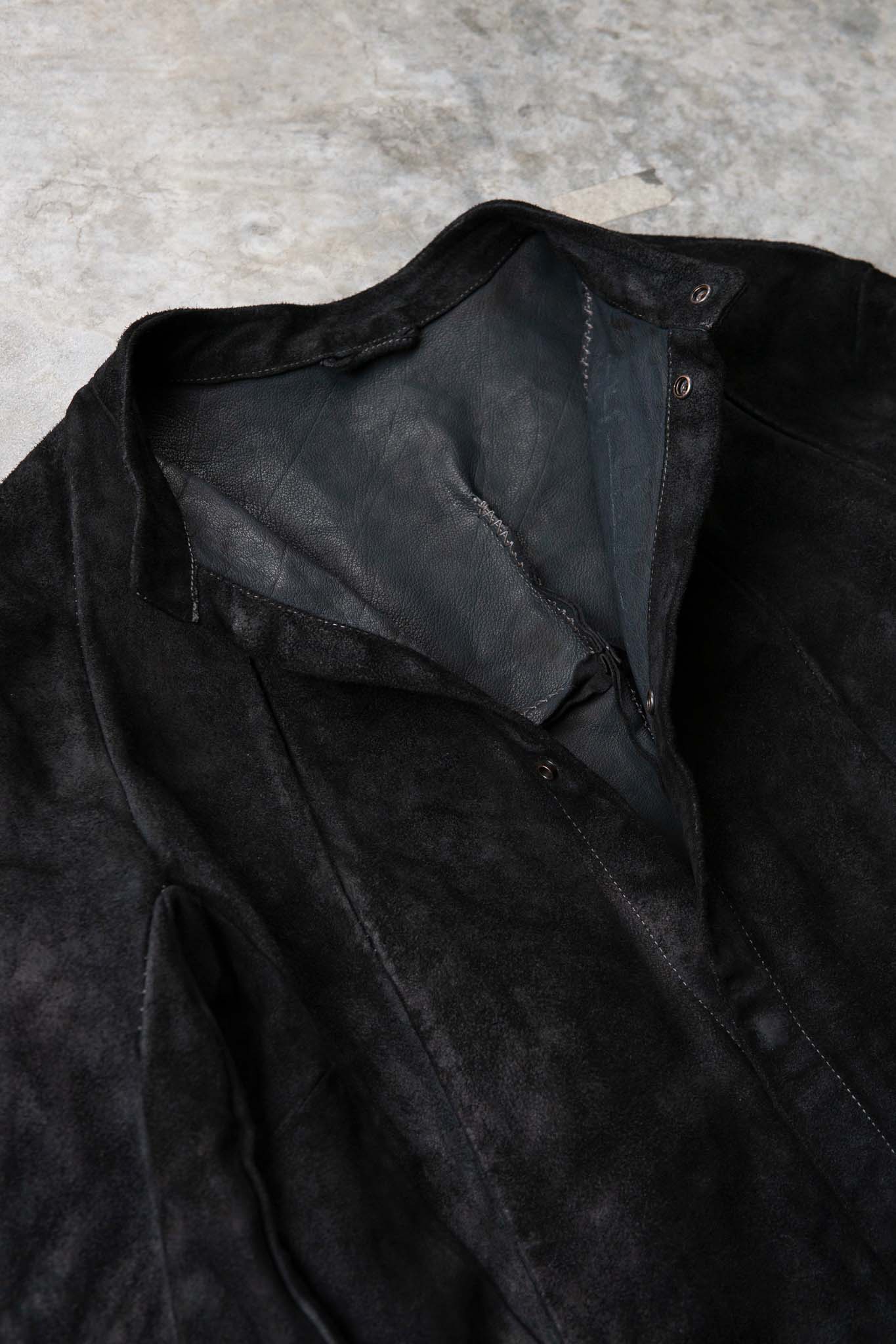 BUFFALO LEATHER STAND COLLAR MOTO UNLINED IM-1