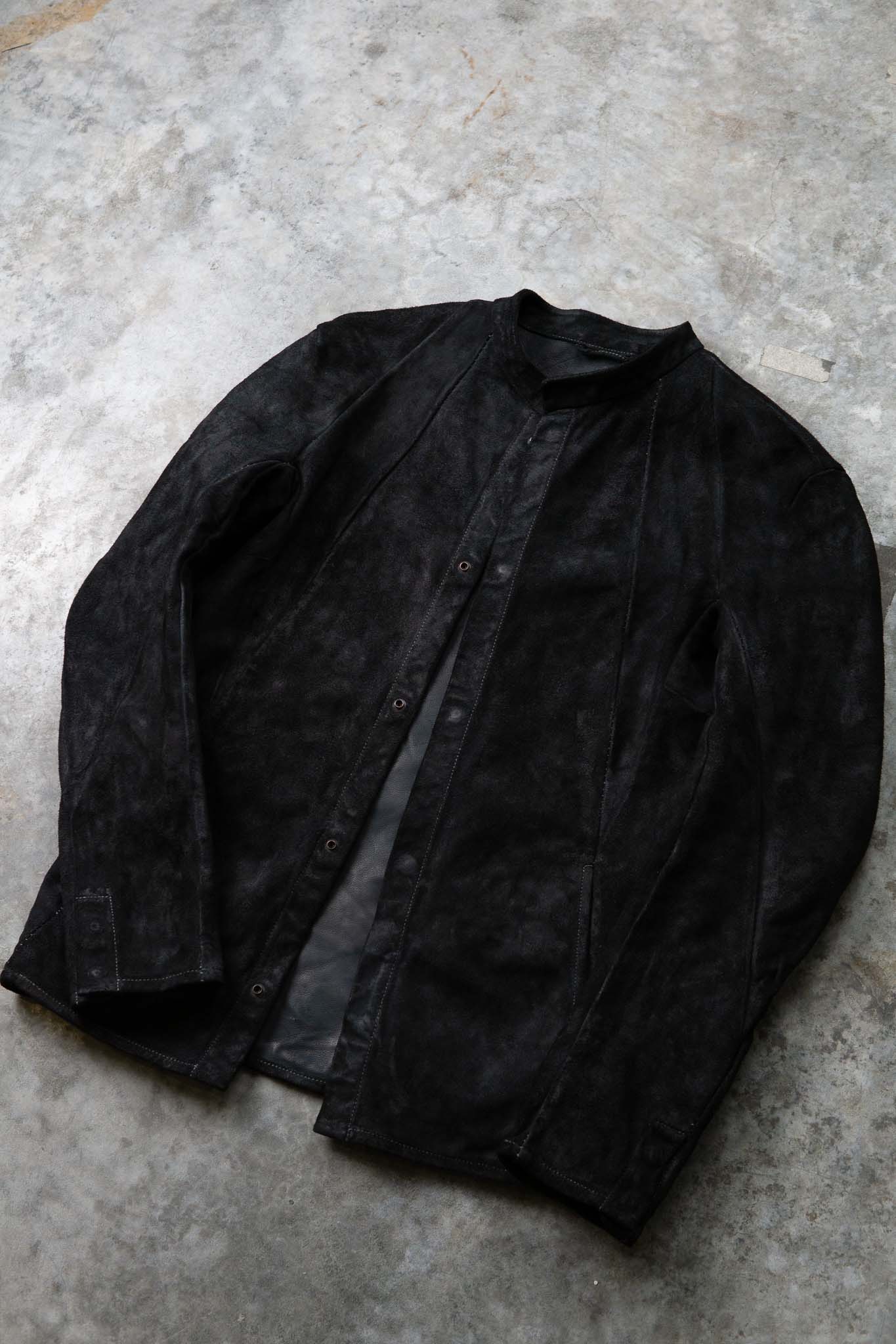 BUFFALO LEATHER STAND COLLAR MOTO UNLINED IM-1