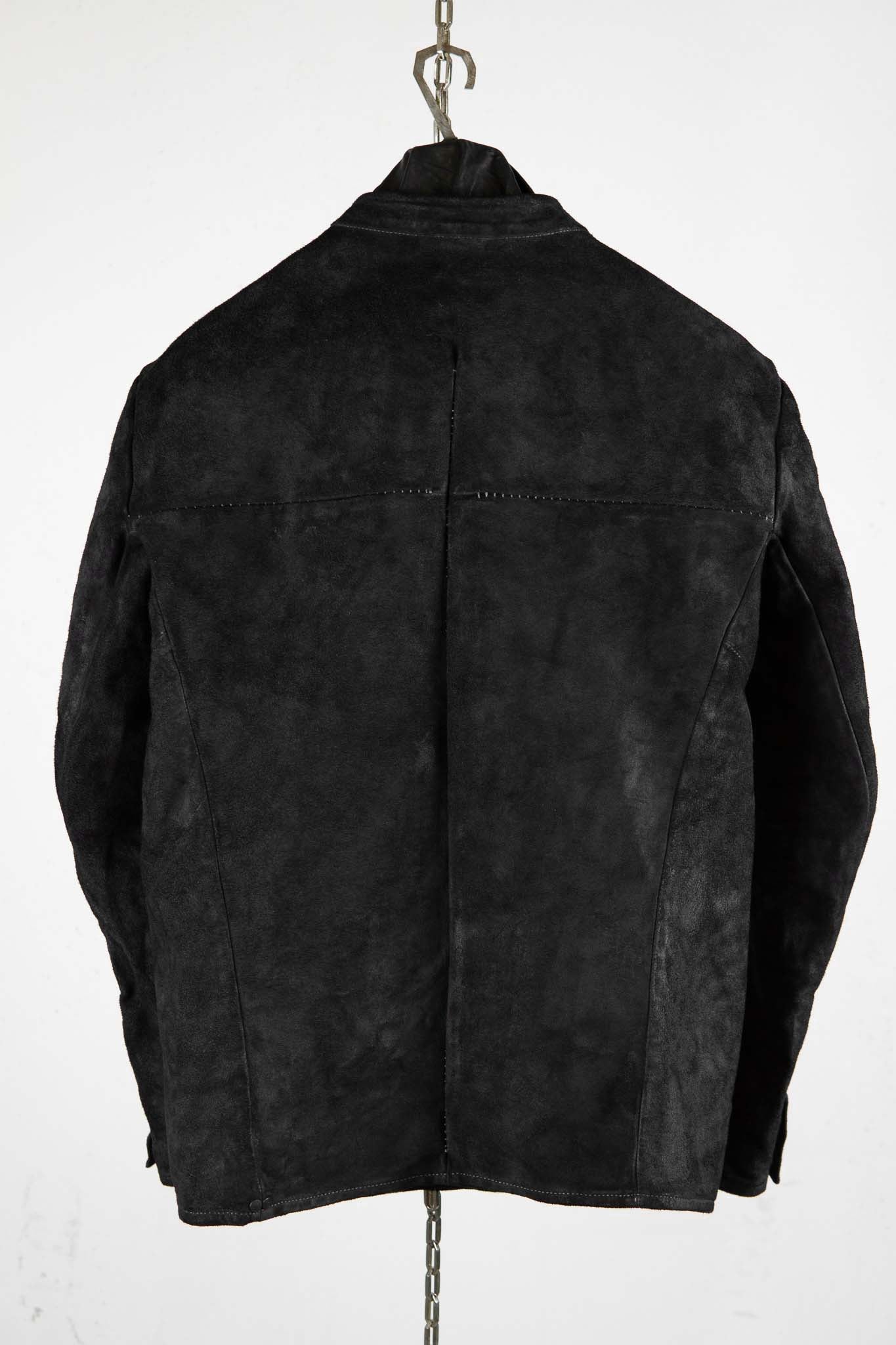 BUFFALO LEATHER STAND COLLAR MOTO UNLINED IM-1