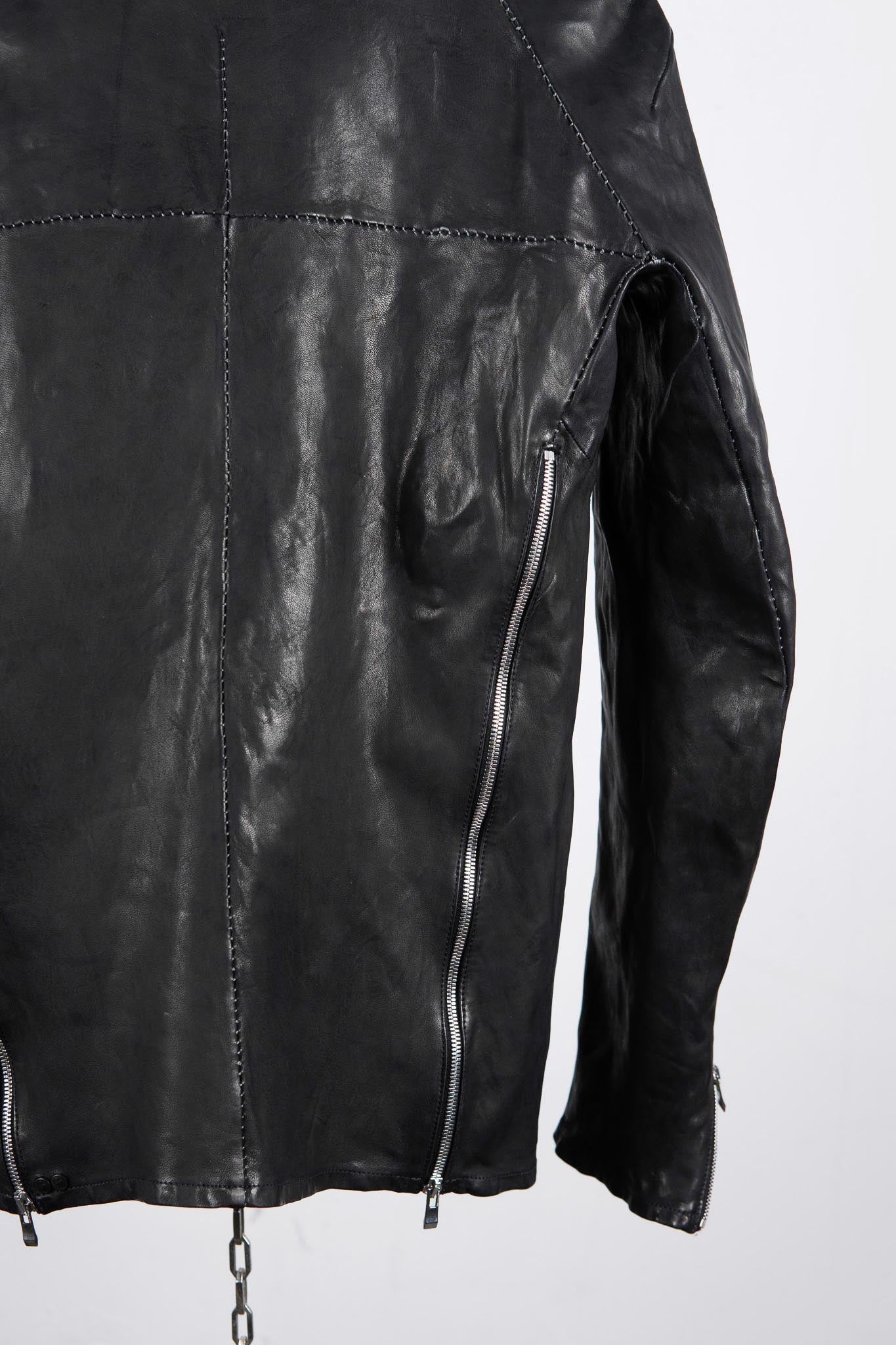 SHEEP LEATHER NO COLLAR PULL OVER MOTO IM-2 UNLINED