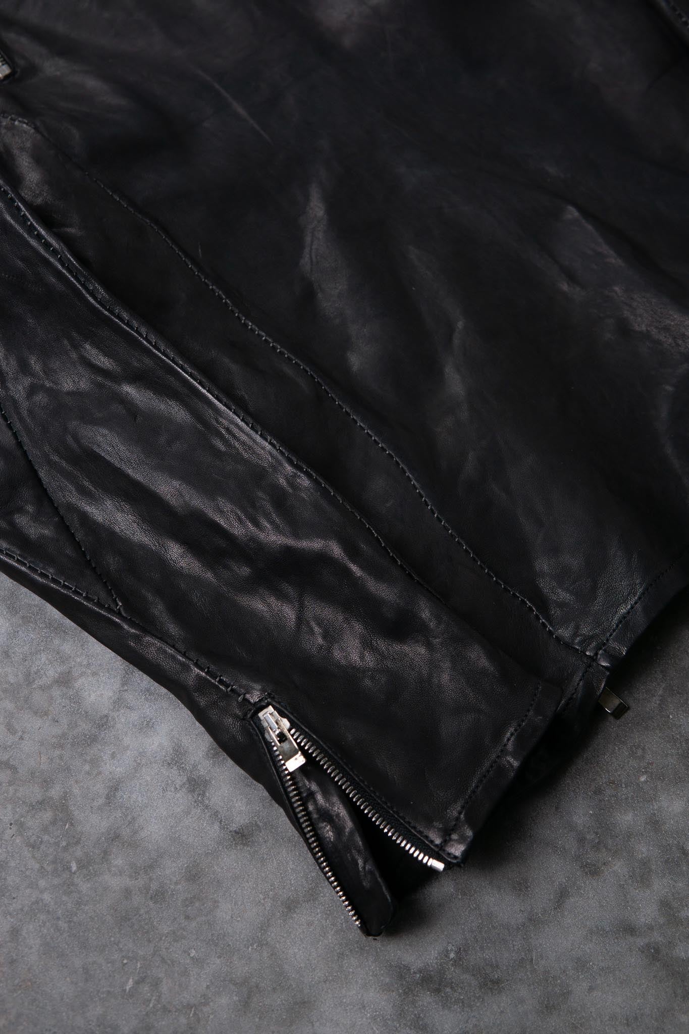 SHEEP LEATHER NO COLLAR PULL OVER MOTO IM-2 UNLINED