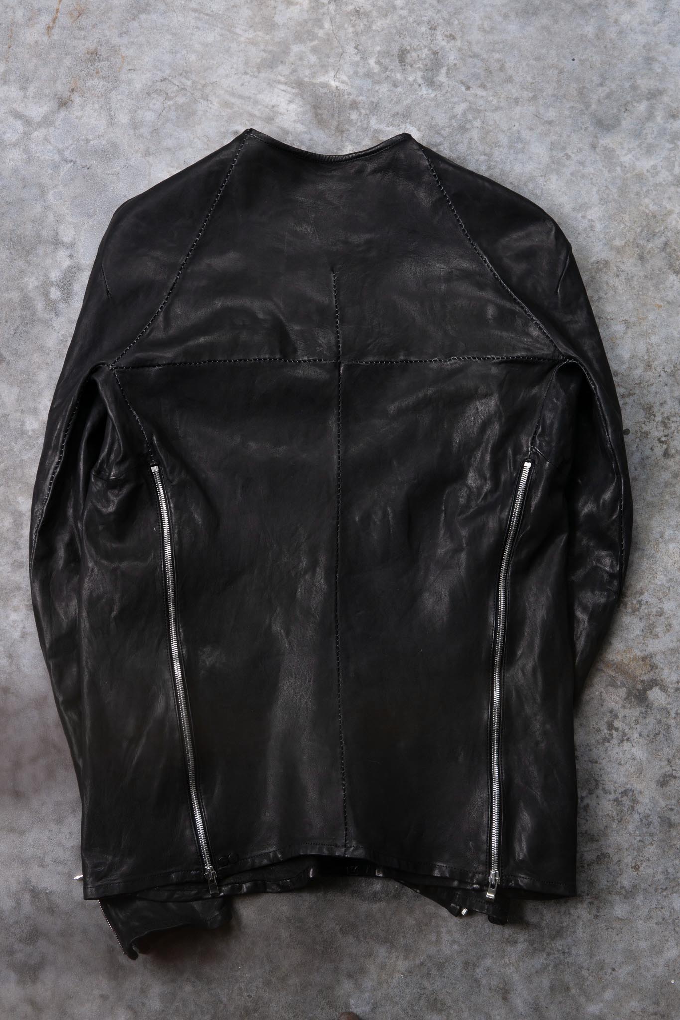 SHEEP LEATHER NO COLLAR PULL OVER MOTO IM-2 UNLINED