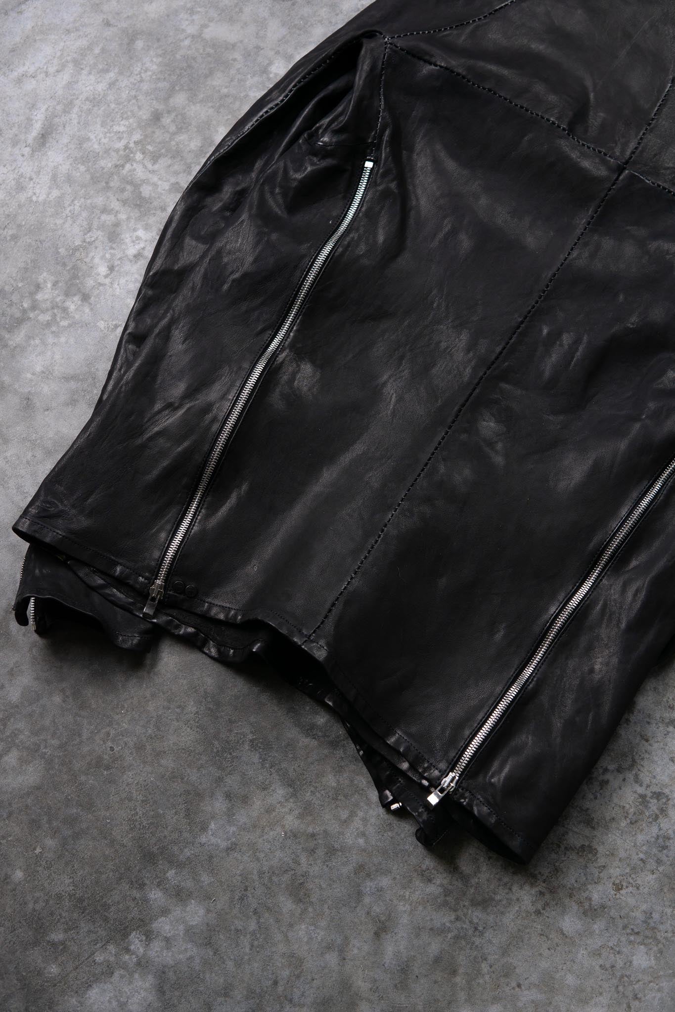 SHEEP LEATHER NO COLLAR PULL OVER MOTO IM-2 UNLINED