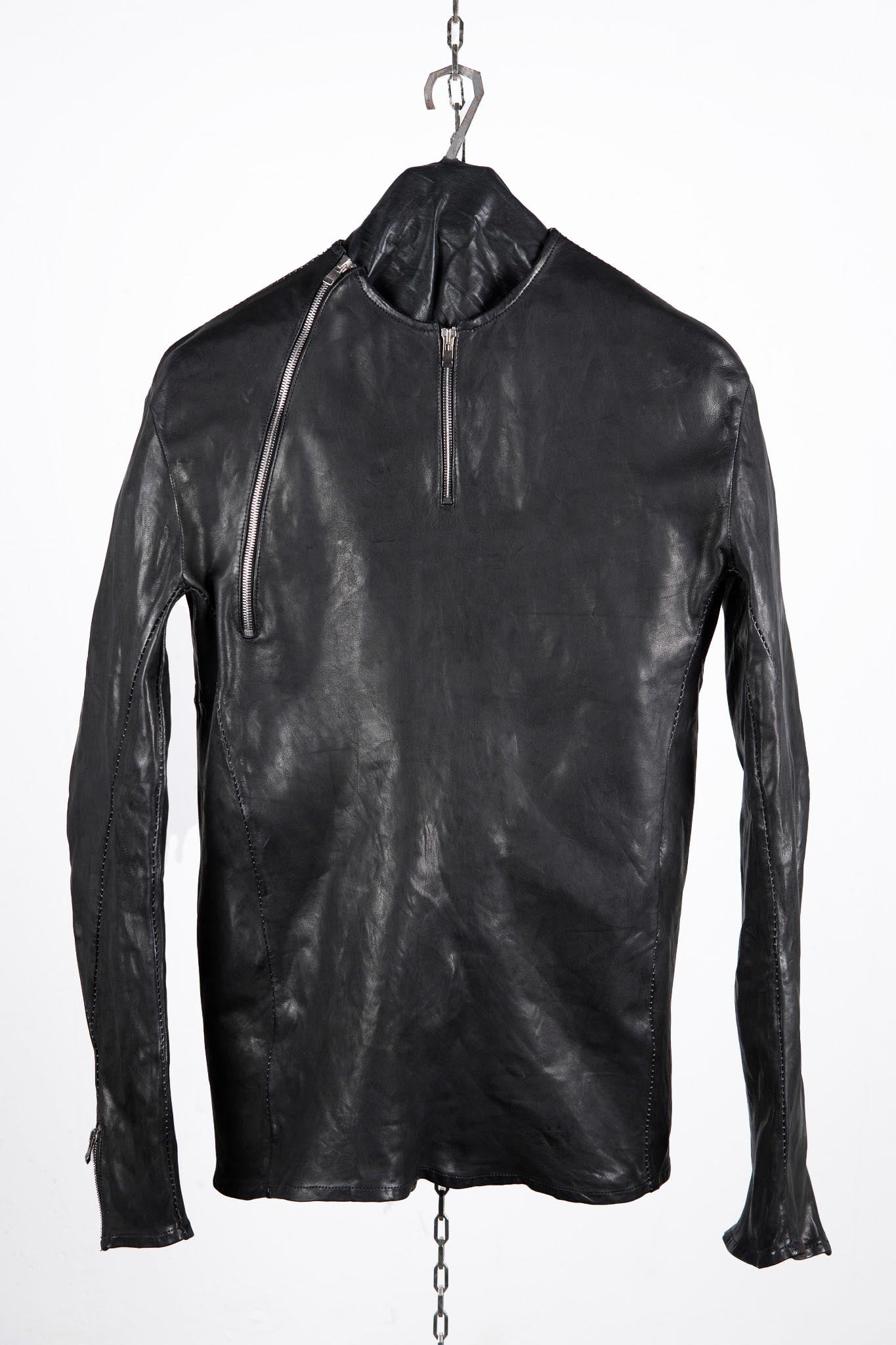 SHEEP LEATHER NO COLLAR PULL OVER MOTO IM-2 UNLINED