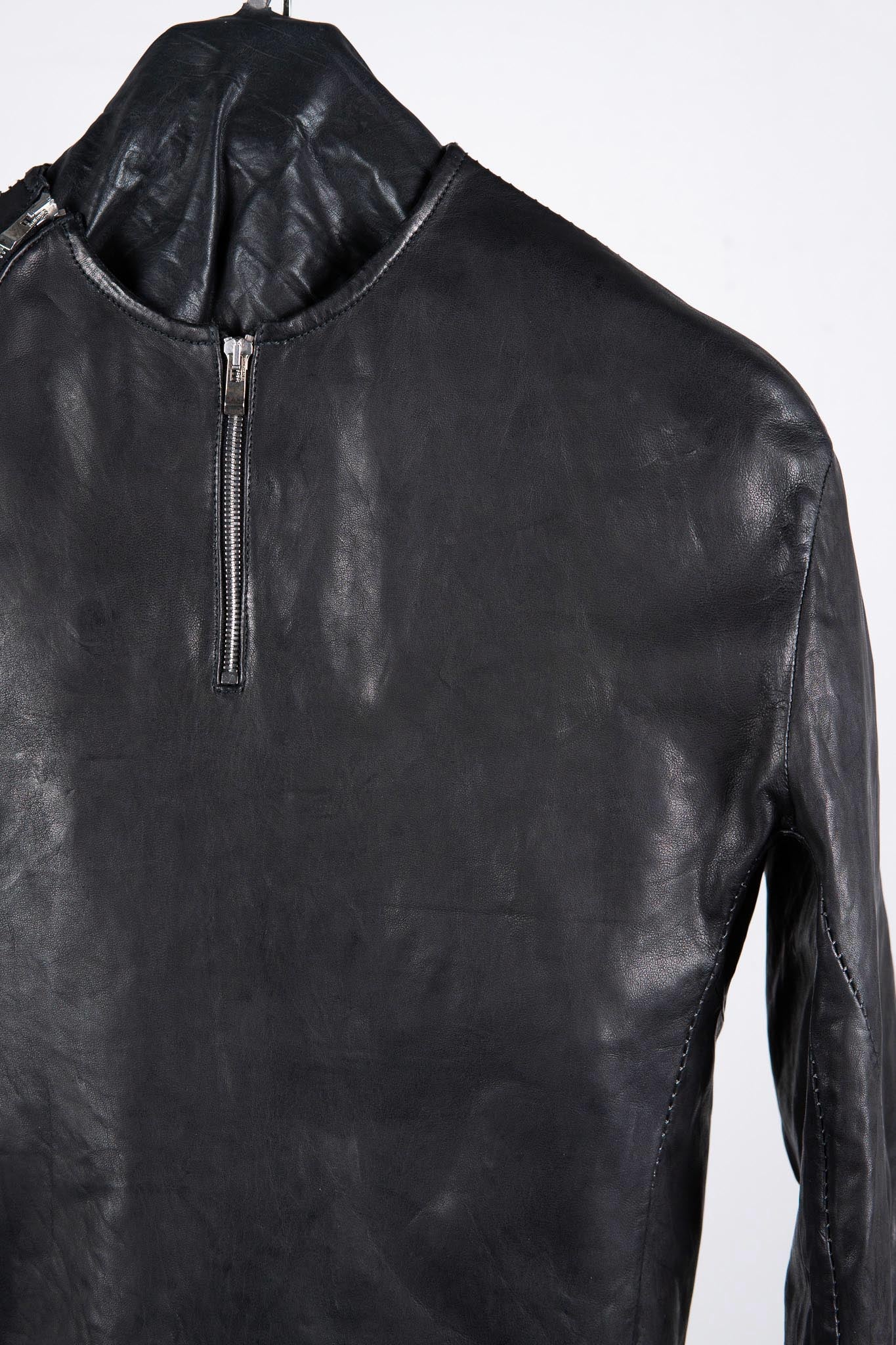 SHEEP LEATHER NO COLLAR PULL OVER MOTO IM-2 UNLINED
