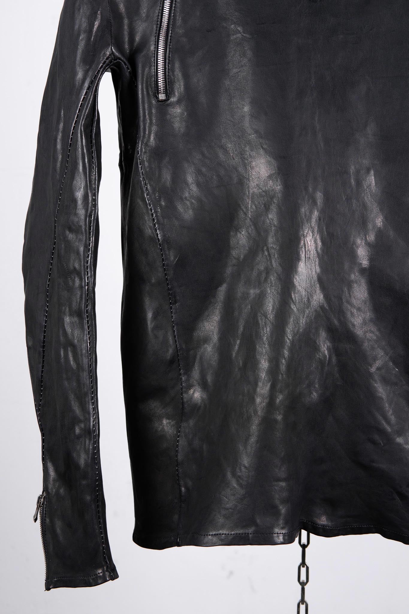 SHEEP LEATHER NO COLLAR PULL OVER MOTO IM-2 UNLINED