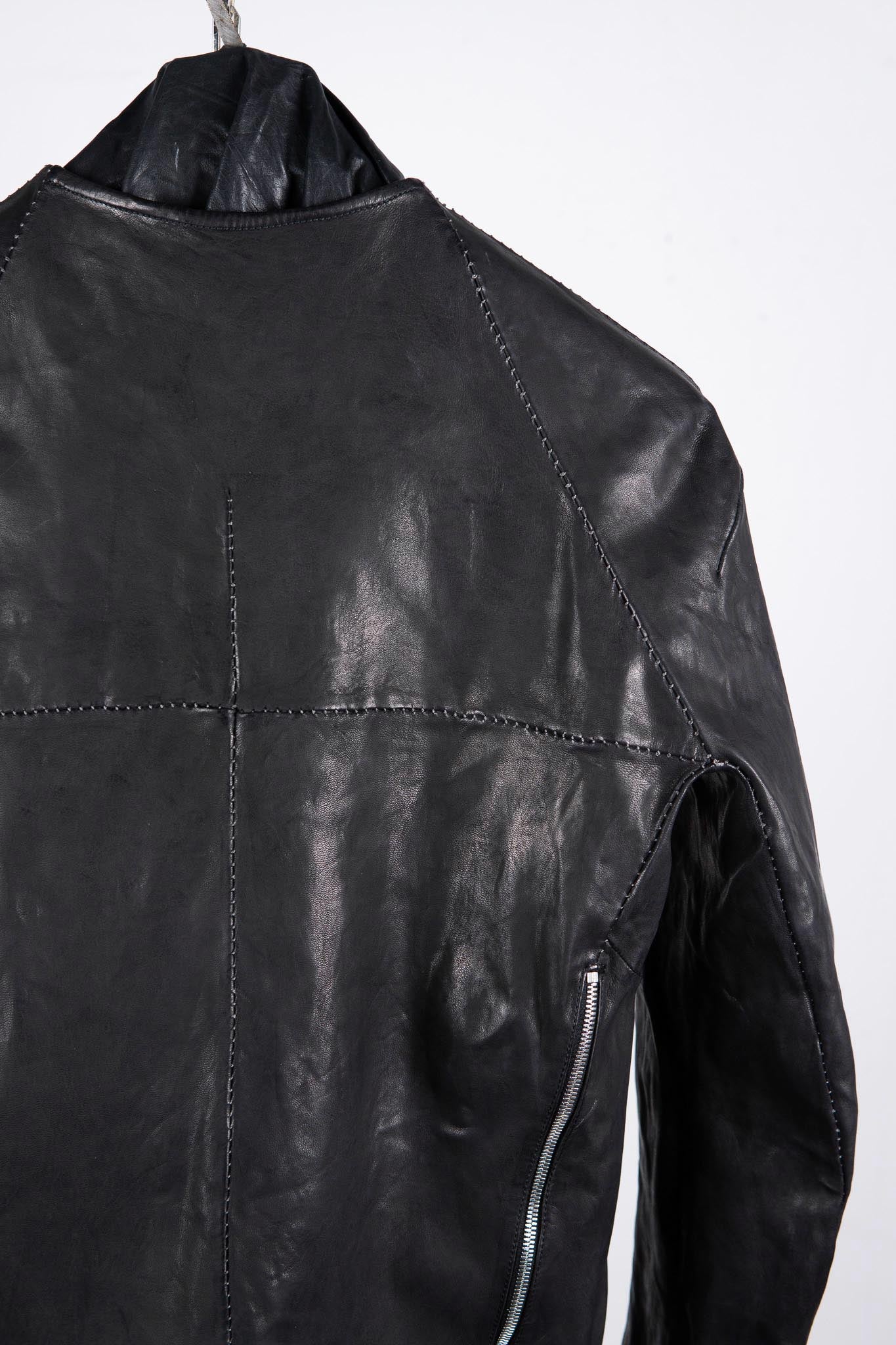 SHEEP LEATHER NO COLLAR PULL OVER MOTO IM-2 UNLINED