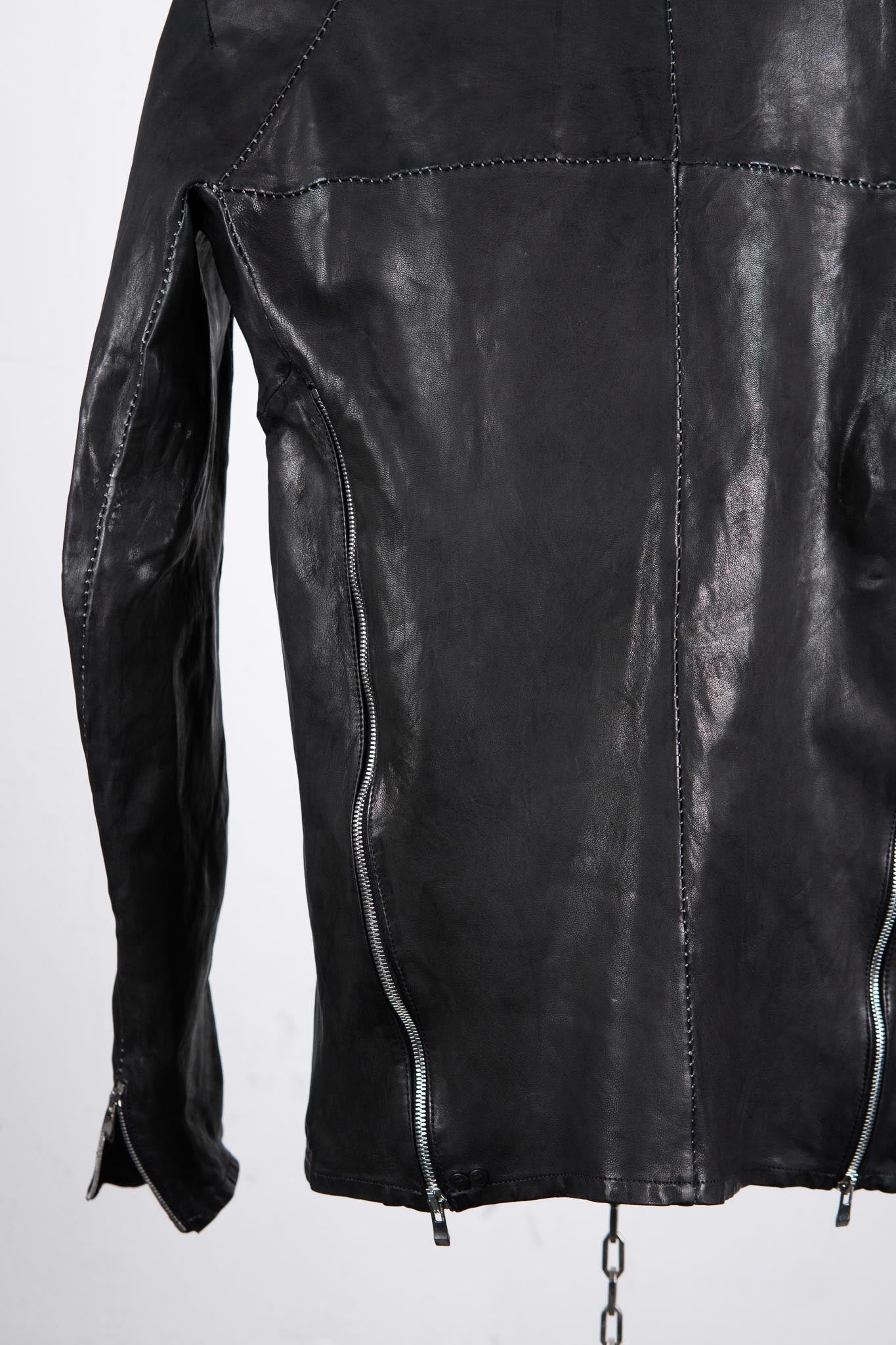 SHEEP LEATHER NO COLLAR PULL OVER MOTO IM-2 UNLINED