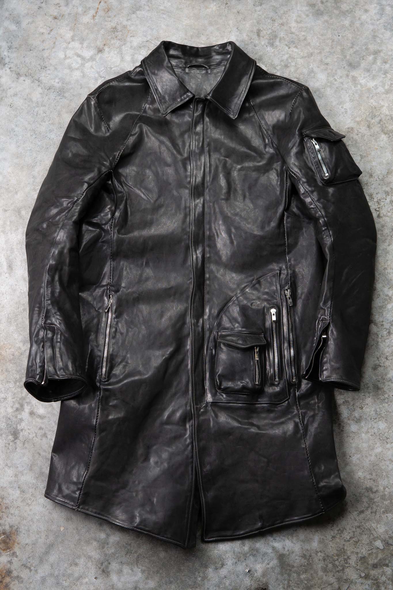 HORSE  LEATHER MILITARY COAT LINED MP-4