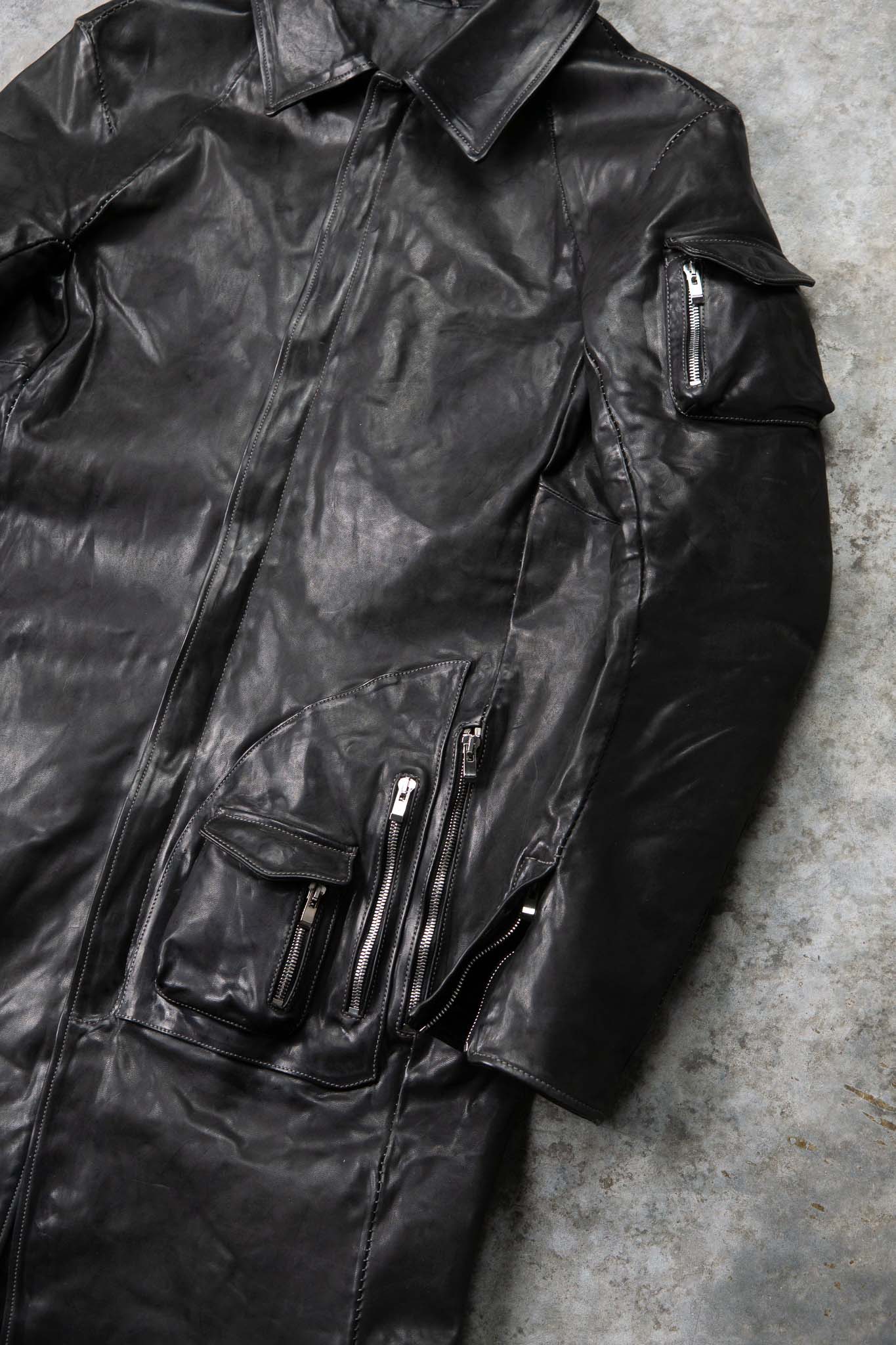 HORSE  LEATHER MILITARY COAT LINED MP-4