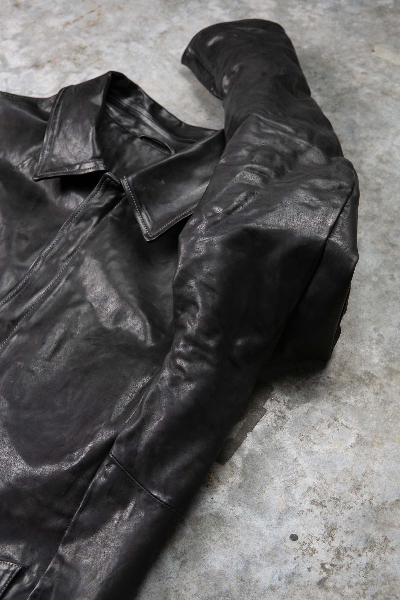 HORSE  LEATHER MILITARY COAT LINED MP-4