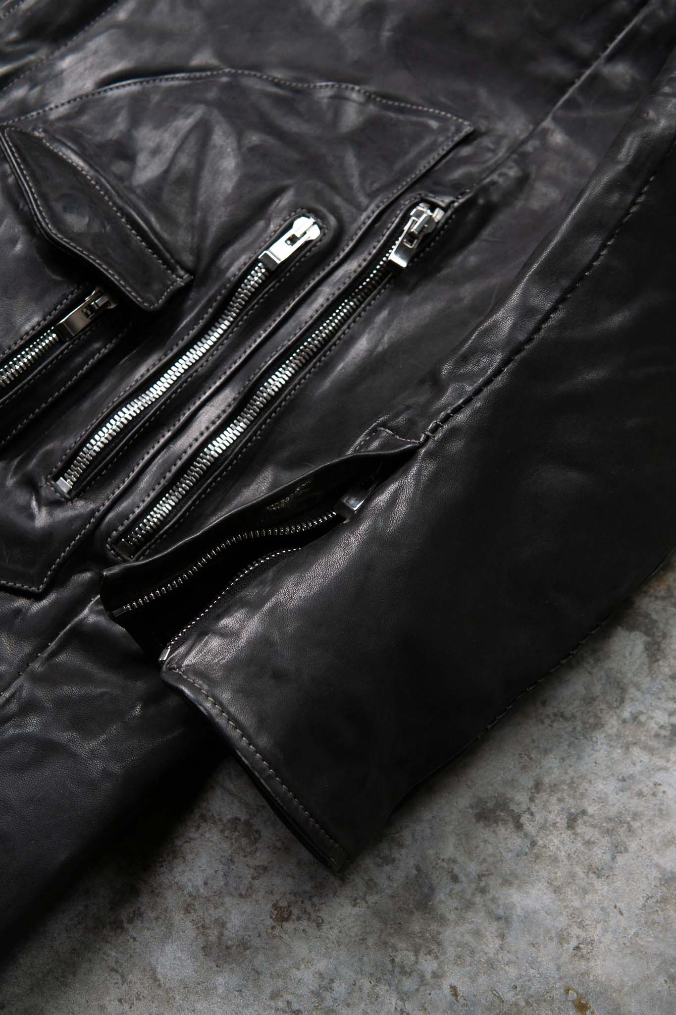 HORSE  LEATHER MILITARY COAT LINED MP-4