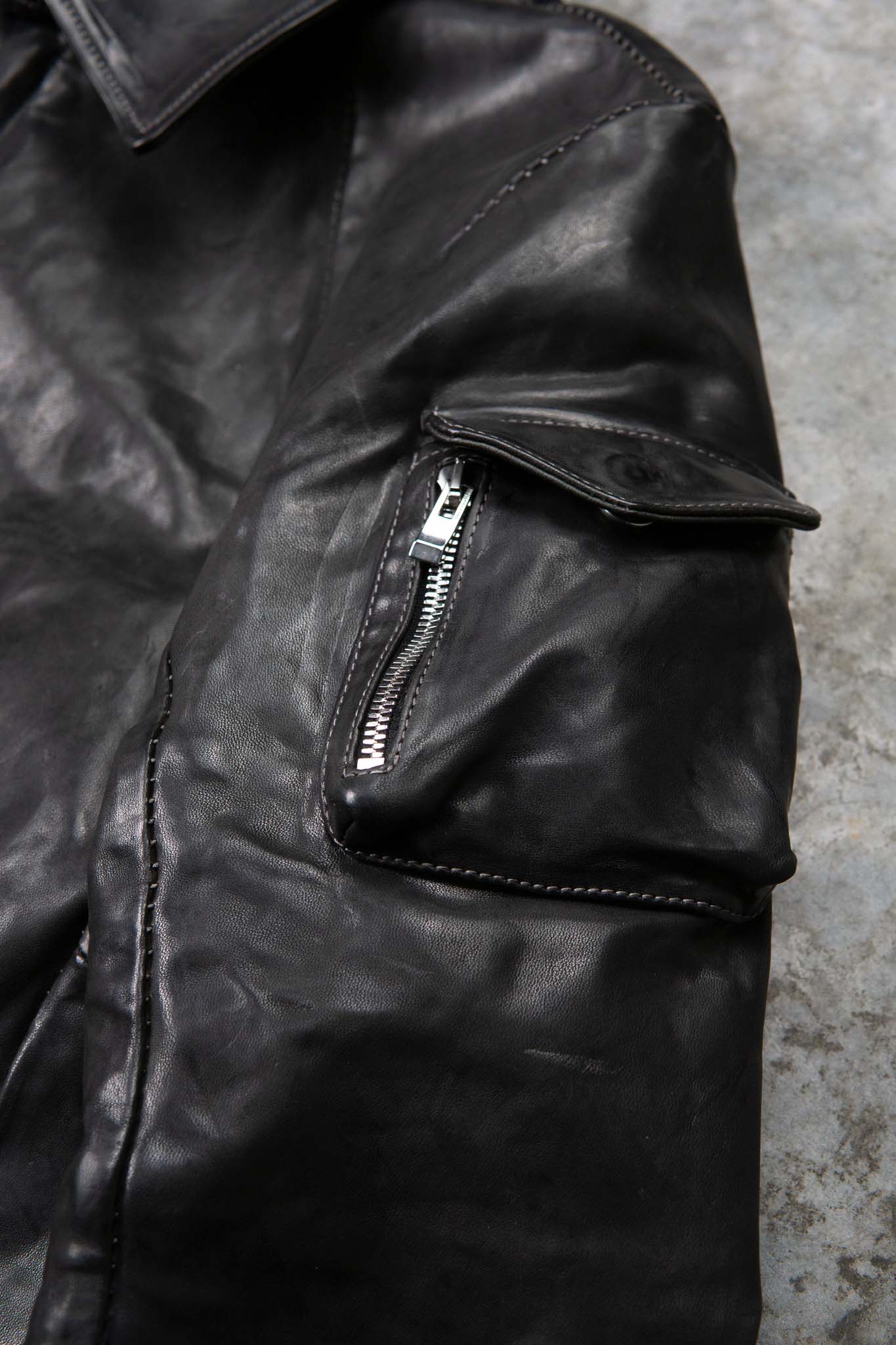 HORSE  LEATHER MILITARY COAT LINED MP-4