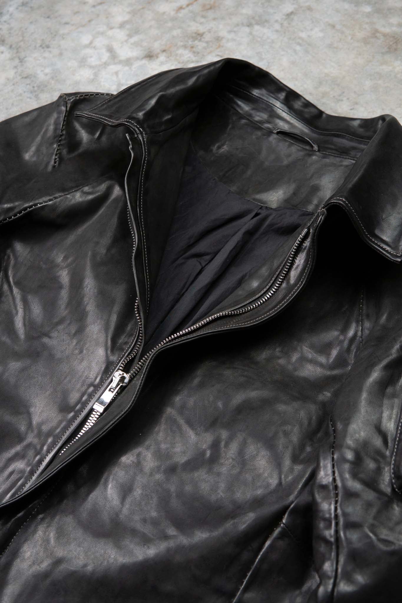 HORSE  LEATHER MILITARY COAT LINED MP-4