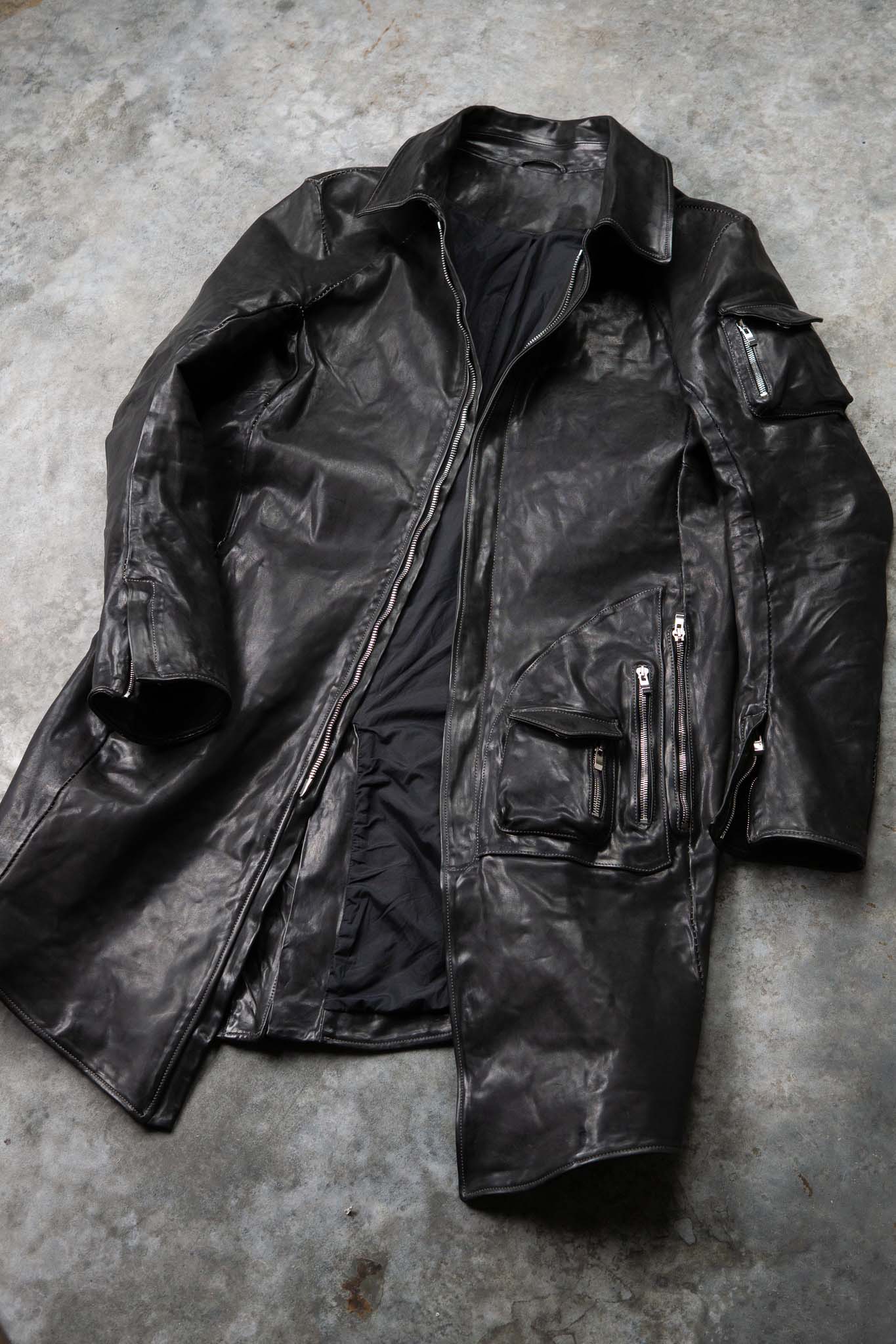HORSE  LEATHER MILITARY COAT LINED MP-4