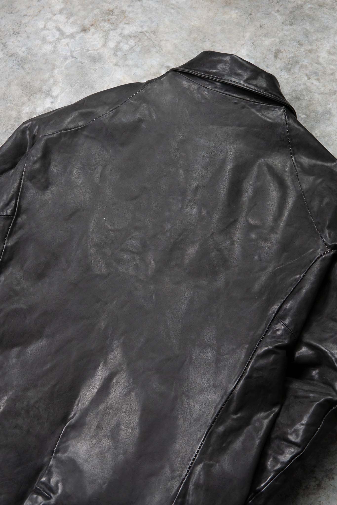 HORSE  LEATHER MILITARY COAT LINED MP-4