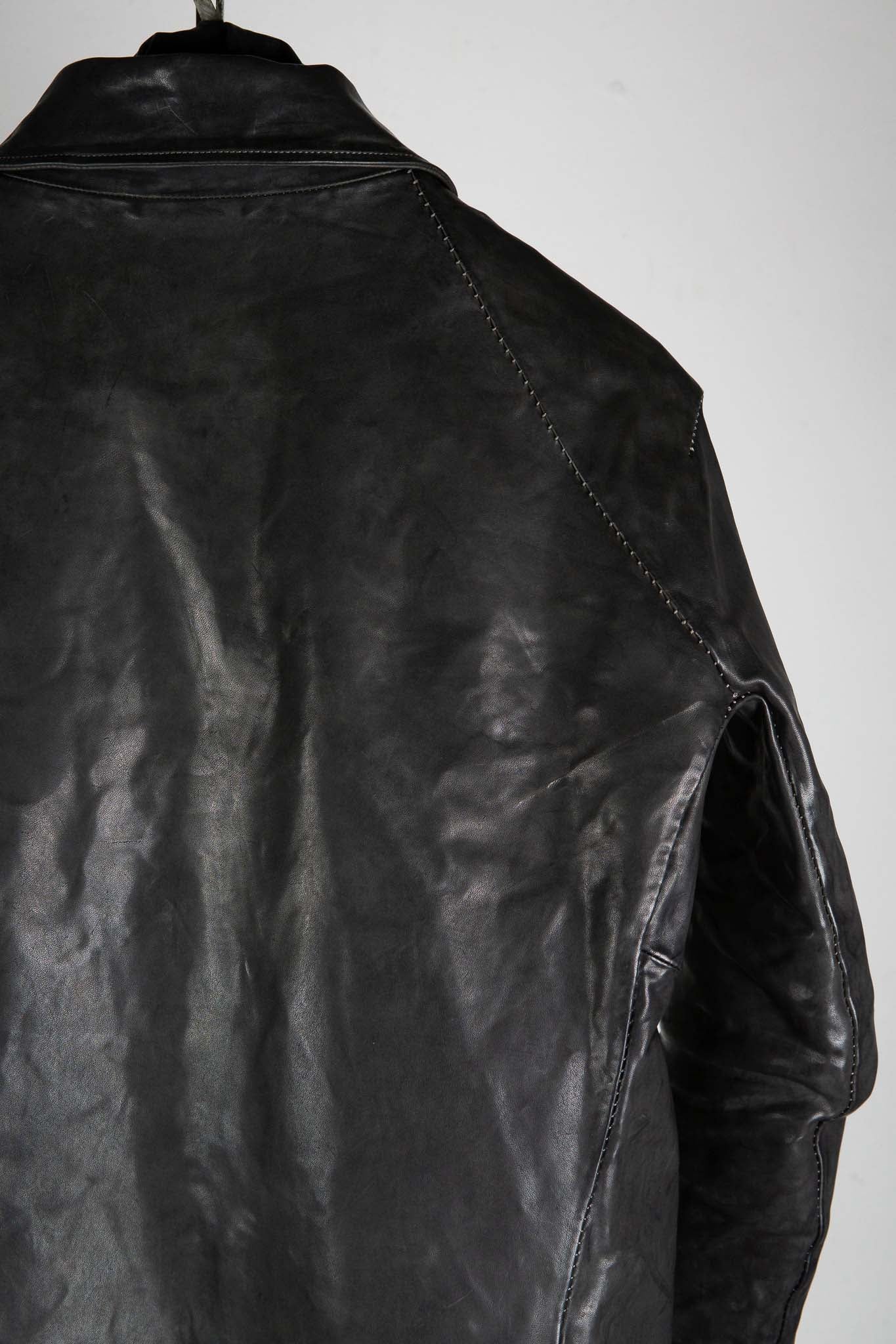 HORSE  LEATHER MILITARY COAT LINED MP-4