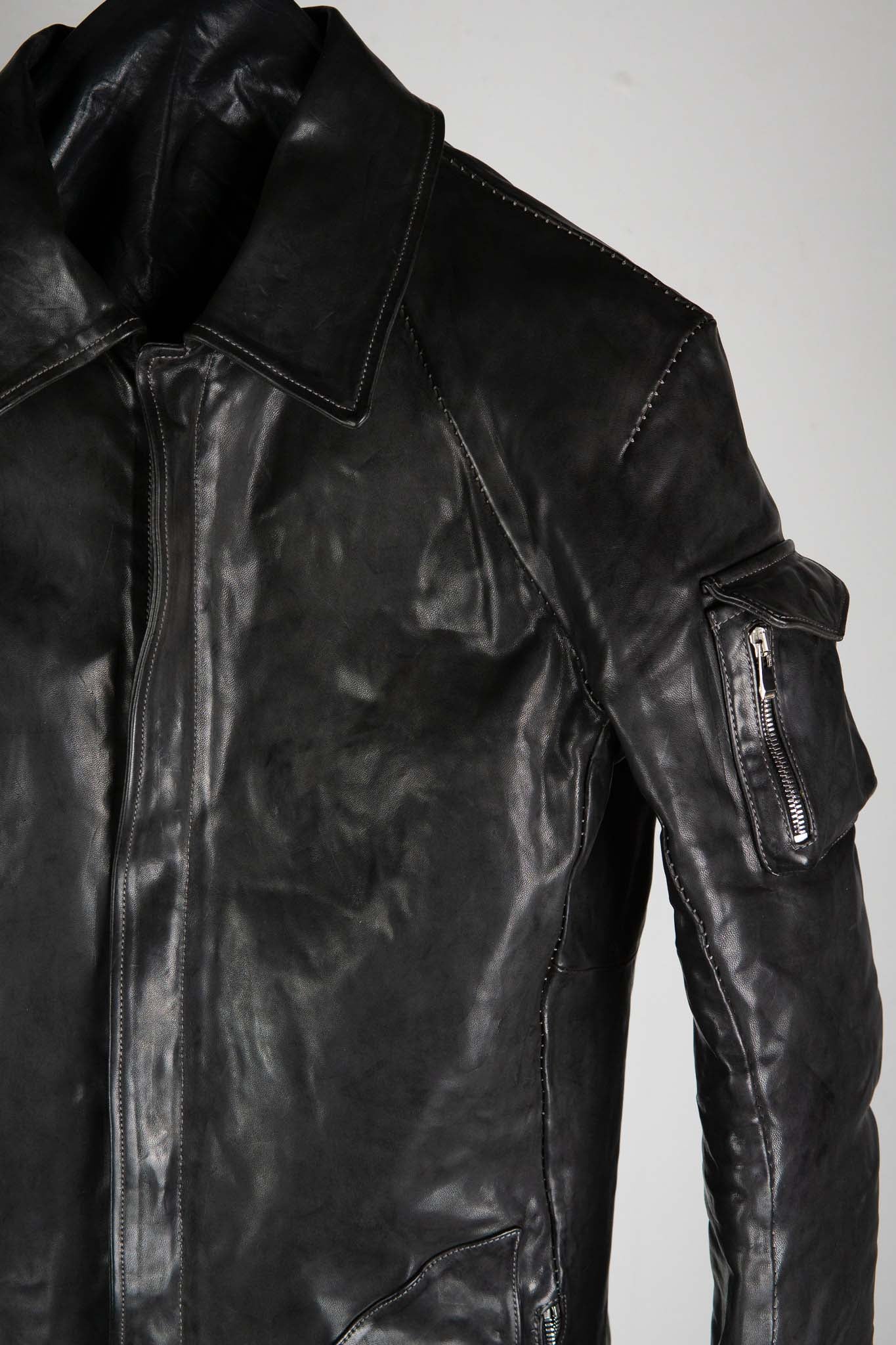 HORSE  LEATHER MILITARY COAT LINED MP-4